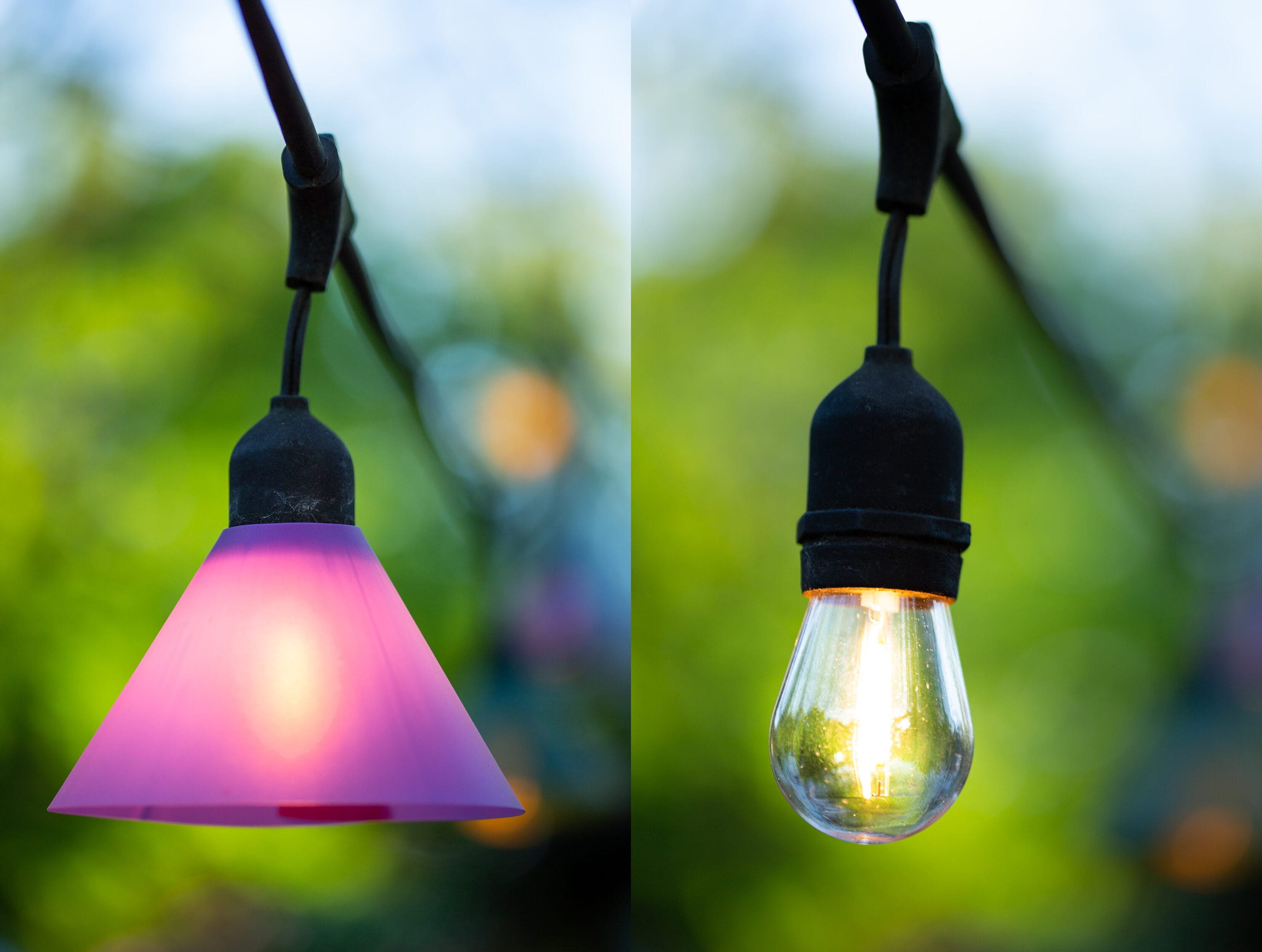 Olukai DESIGNS OLK8MULTI Plug-in Green, Blue, Magenta, Gold Indoor/Outdoor String Light with 1 Multicolor-Light LED Edison Bulbs