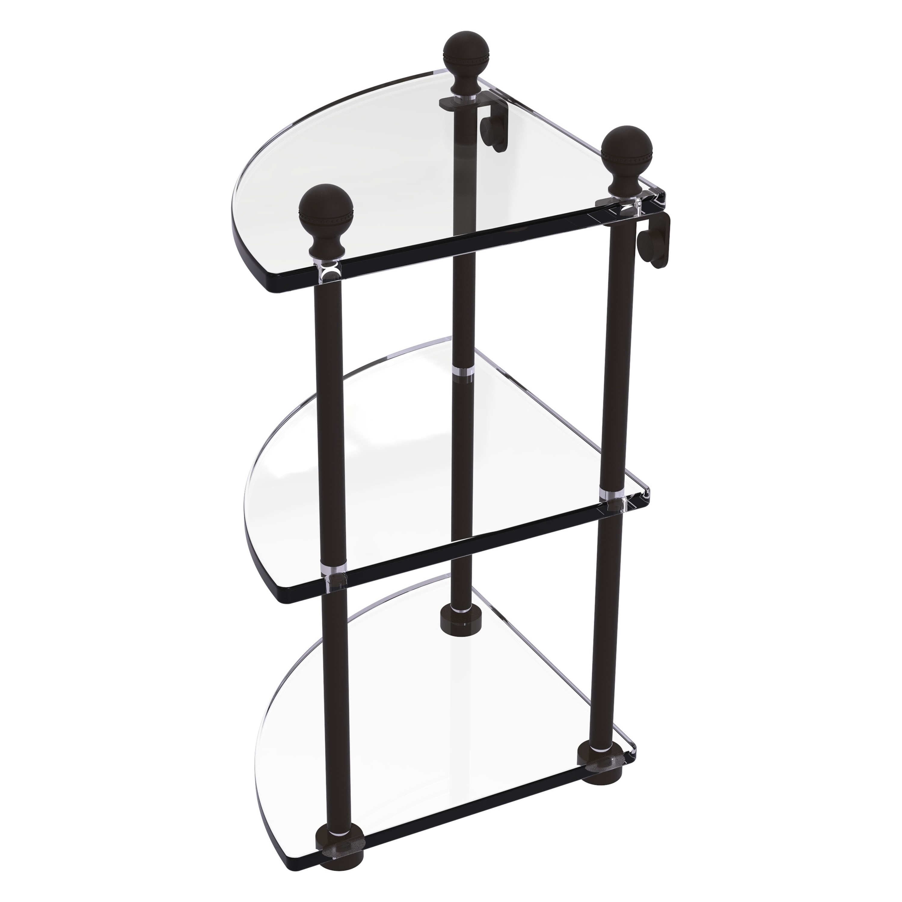 Allied Brass MA-6-ORB Mambo Oil-rubbed Bronze 3 -Tier Wall mount Corner Bathroom Shelf ( 8-in x 15-in x 8-in )