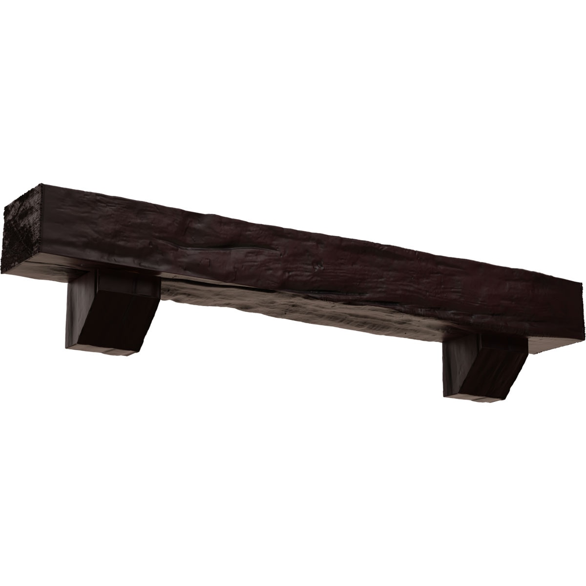 Ekena Millwork MANURW04X08X84ASZY 84-in W x 4-in H x 8-in D Cherry (Premium) Hollow Urethane Rustic Fireplace Mantel