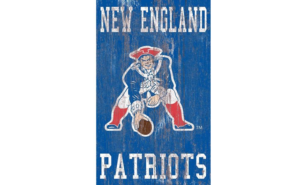 New England Patriots 13In Vintage Metal Wall Sign