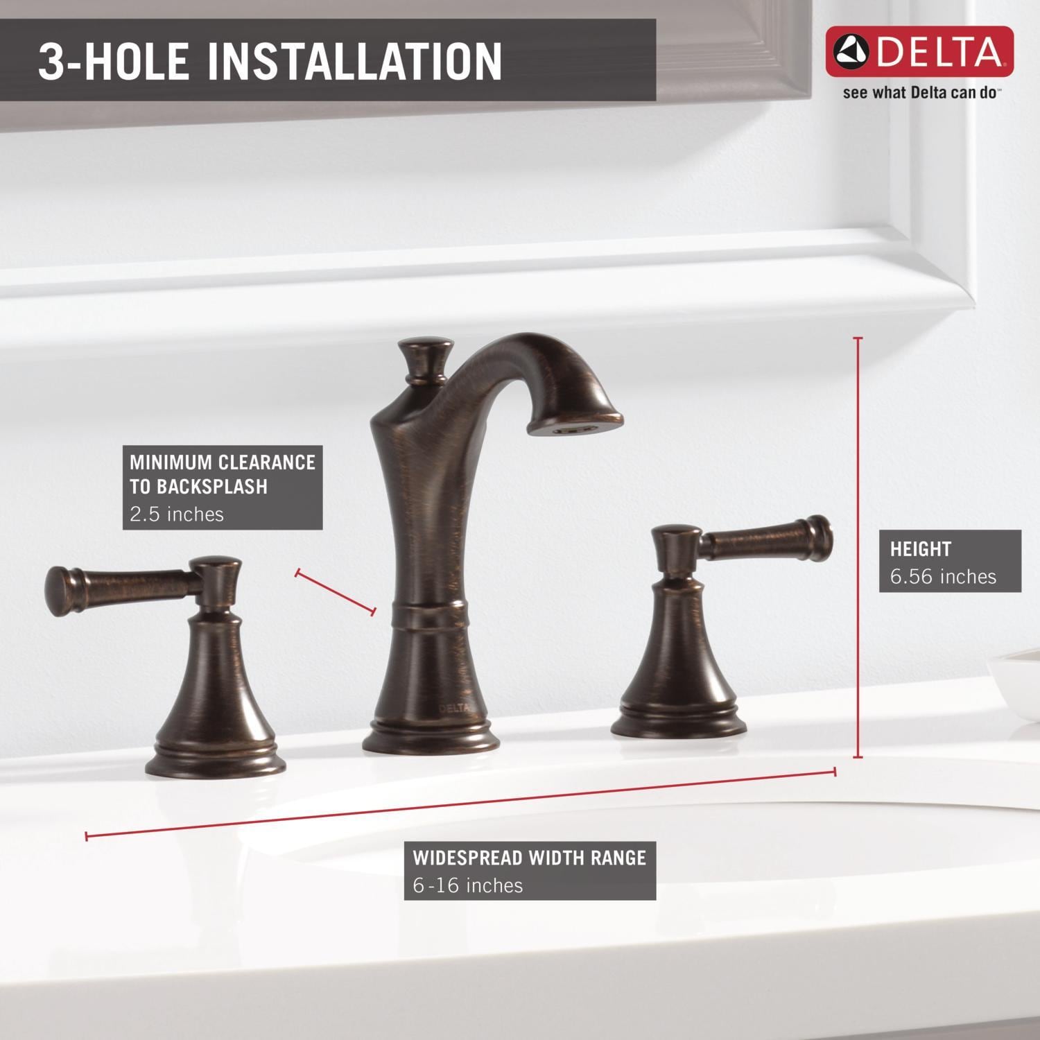 Delta Valdosta Venetian Bronze Widespread 2 Handle Watersense Bathroom Sink Faucet With Drain