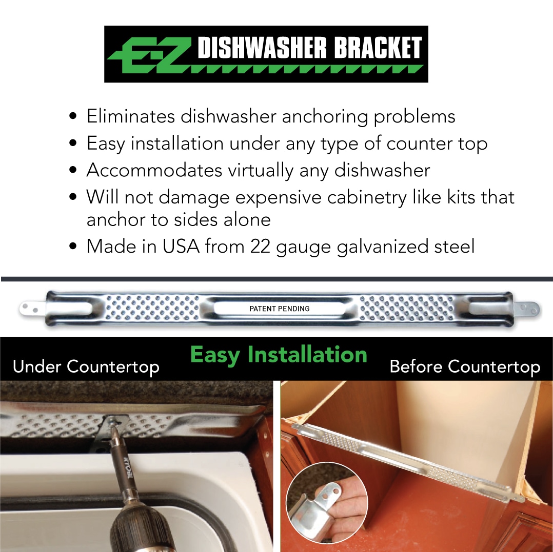 E-Z Dishwasher Mounting Bracket made of Galvanized Steel