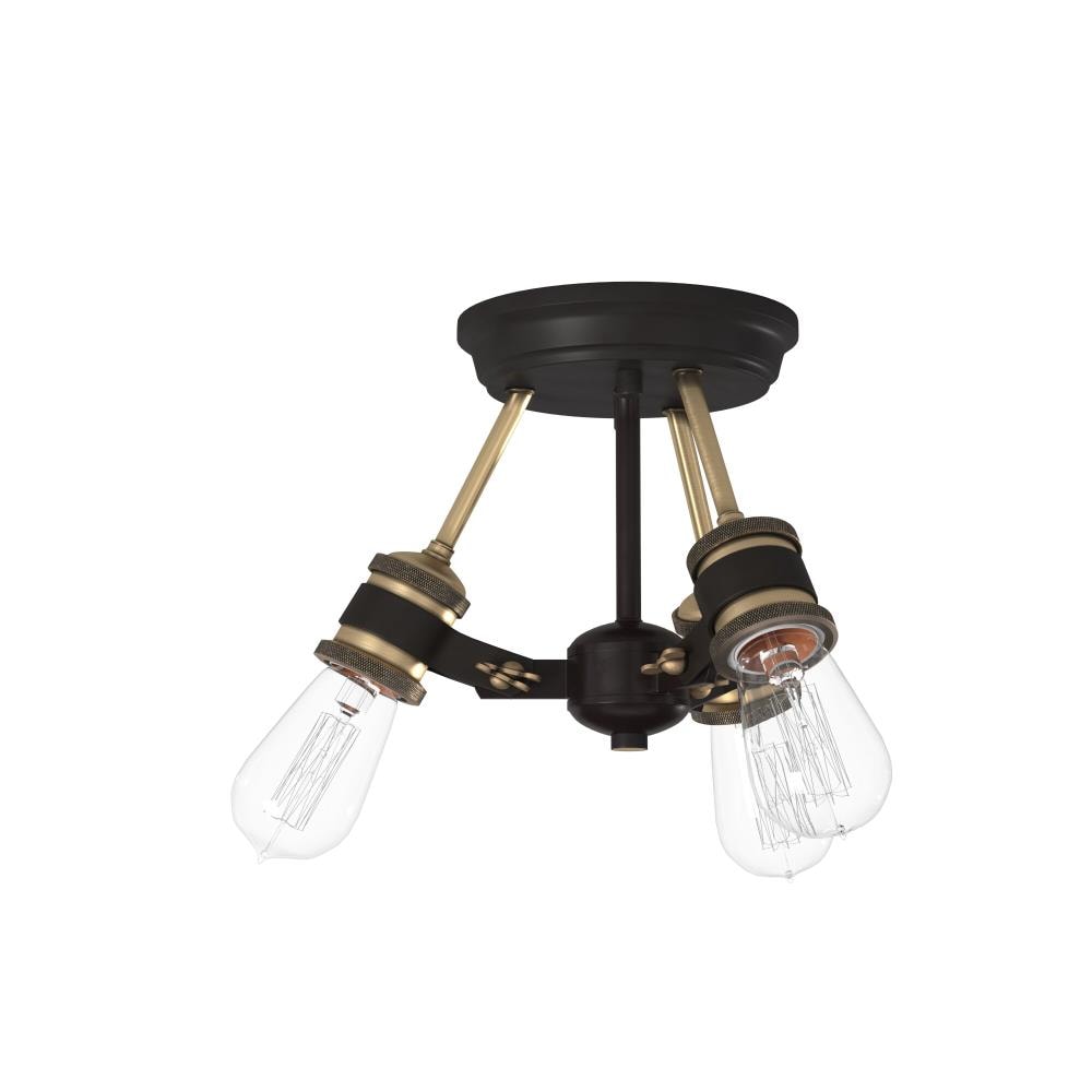 Miles Vintage Bronze 3-Light Industrial Ceiling Light