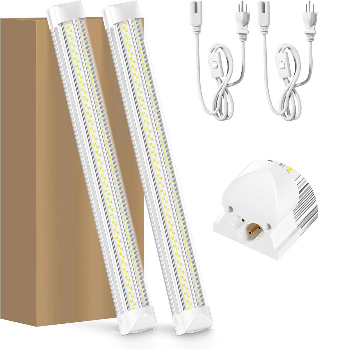 Aoibox LABBL2906 LED Shop Lights 25W 6000K Super Bright Linkable with Plug for Garage Workbench Workshop Basement Under Cabinet Lighting