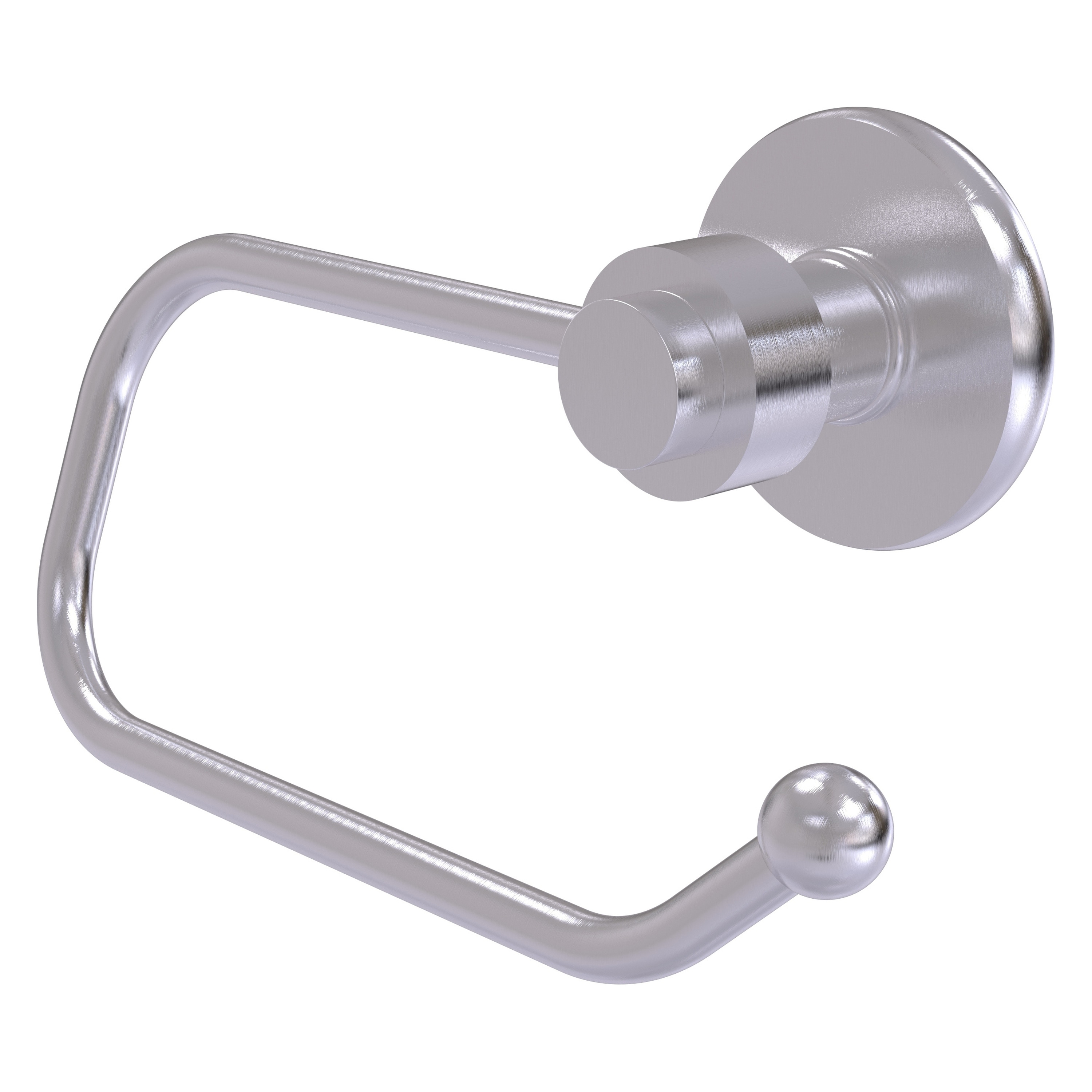 Allied Brass 924E-SCH Mercury Satin Chrome Wall mount Single post Toilet Paper Holder 1 -Rolls with Storage