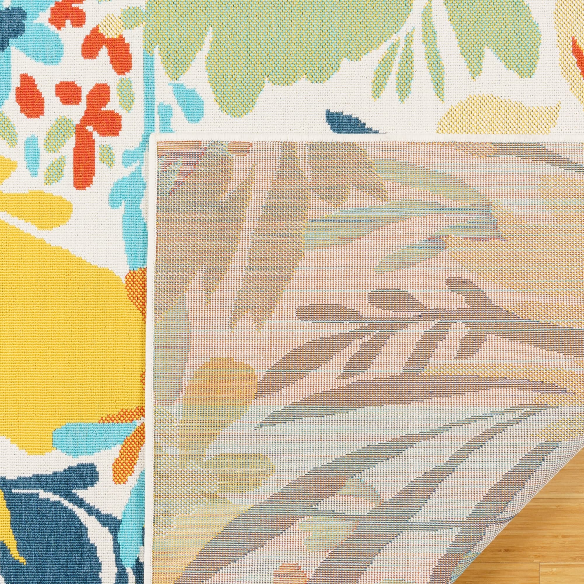 Bright Multicolor Floral Synthetic 8' x 10' Area Rug