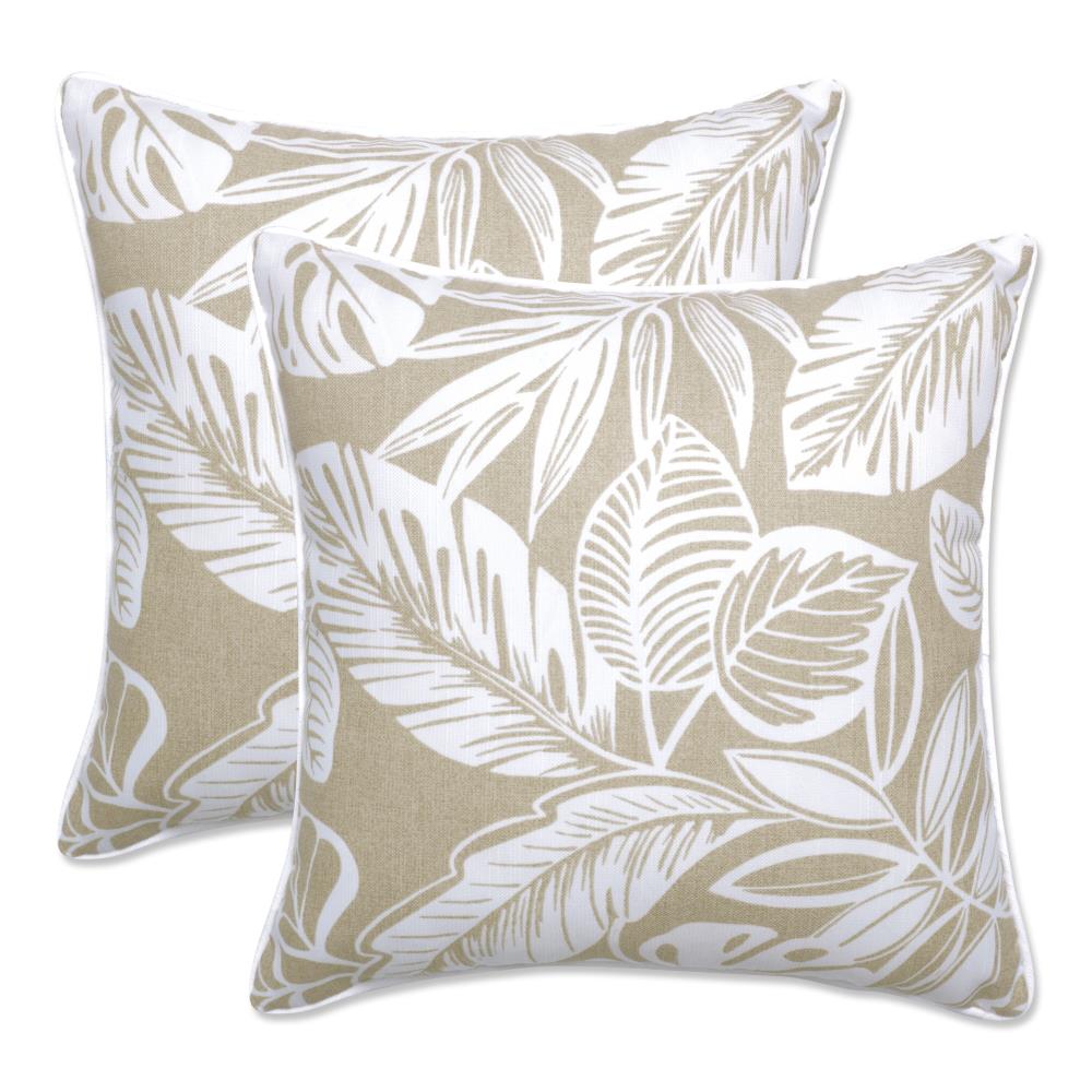 Pillow Perfect Leaf Block Teal/Citron 16.5-inch Throw Pillow Graphic Print  Blue Square Throw Pillow in the Outdoor Decorative Pillows department at