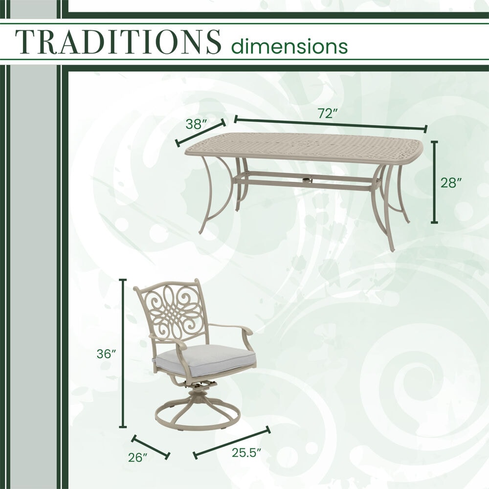 Hanover TRADDNSD7PCSW6-BE Patio-Dining-Sets - View #3