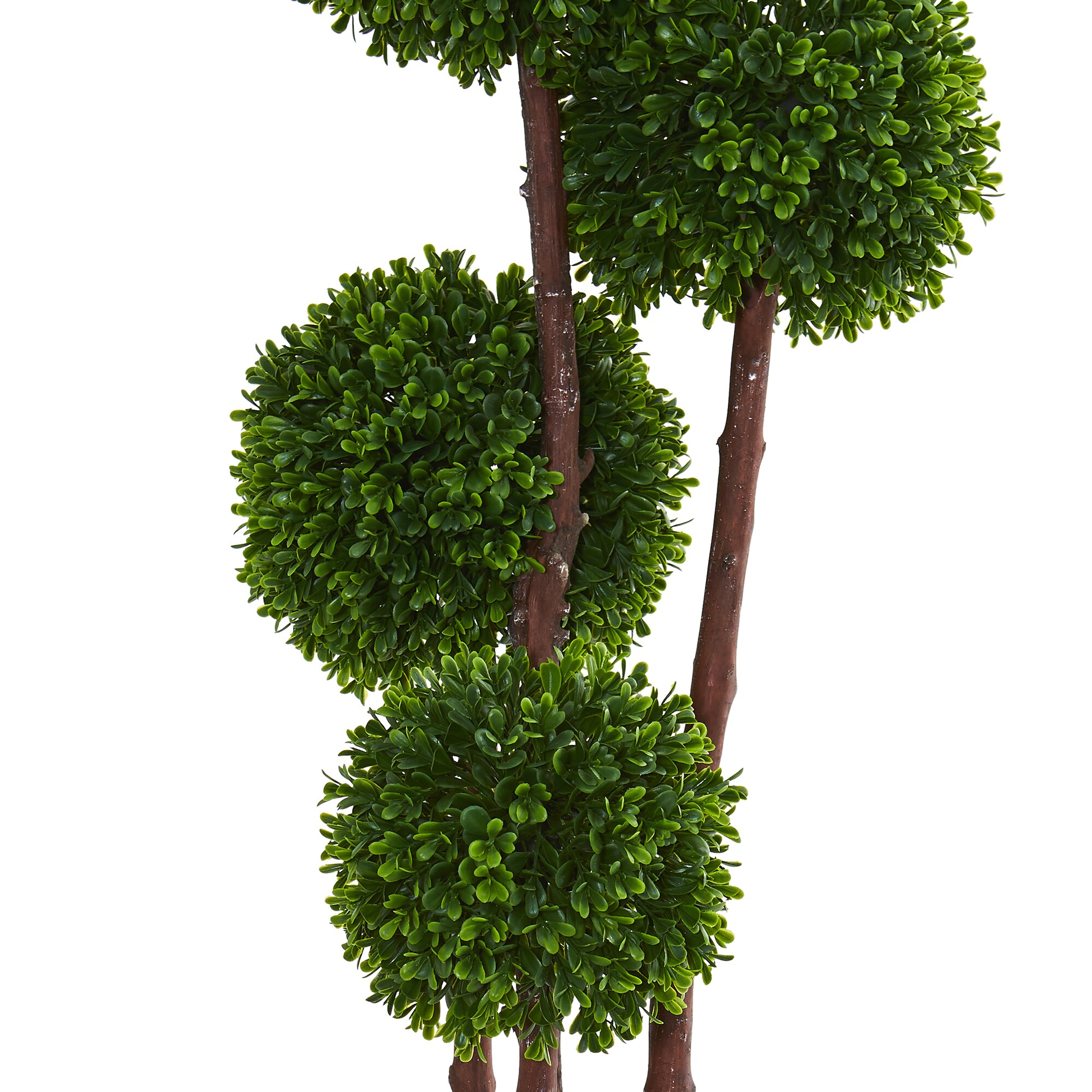 Elegant 4' UV-Resistant Boxwood Topiary in White Planter