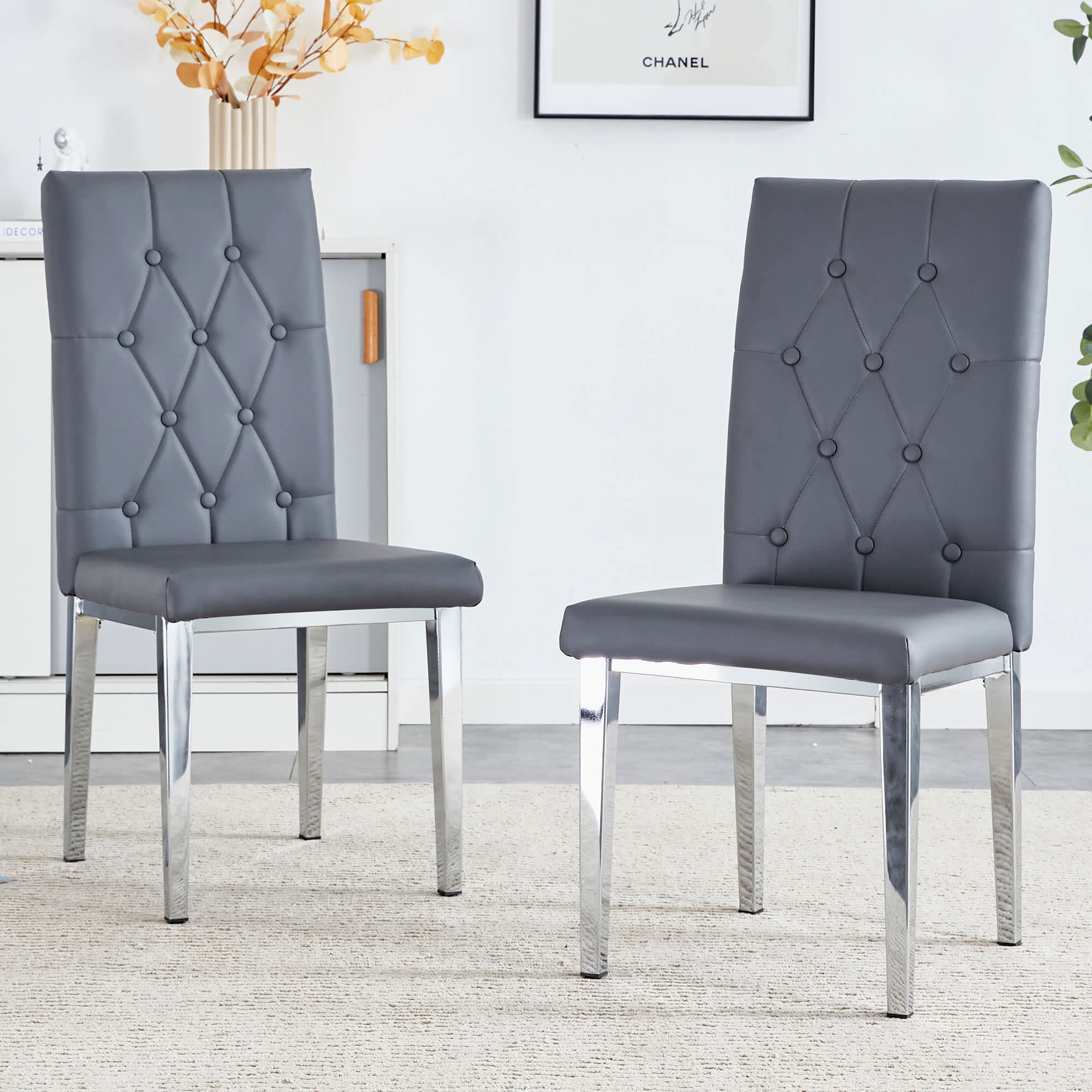 Vynxaria LEXY0071-DJCY-2GRY Dining-Chairs - View #3