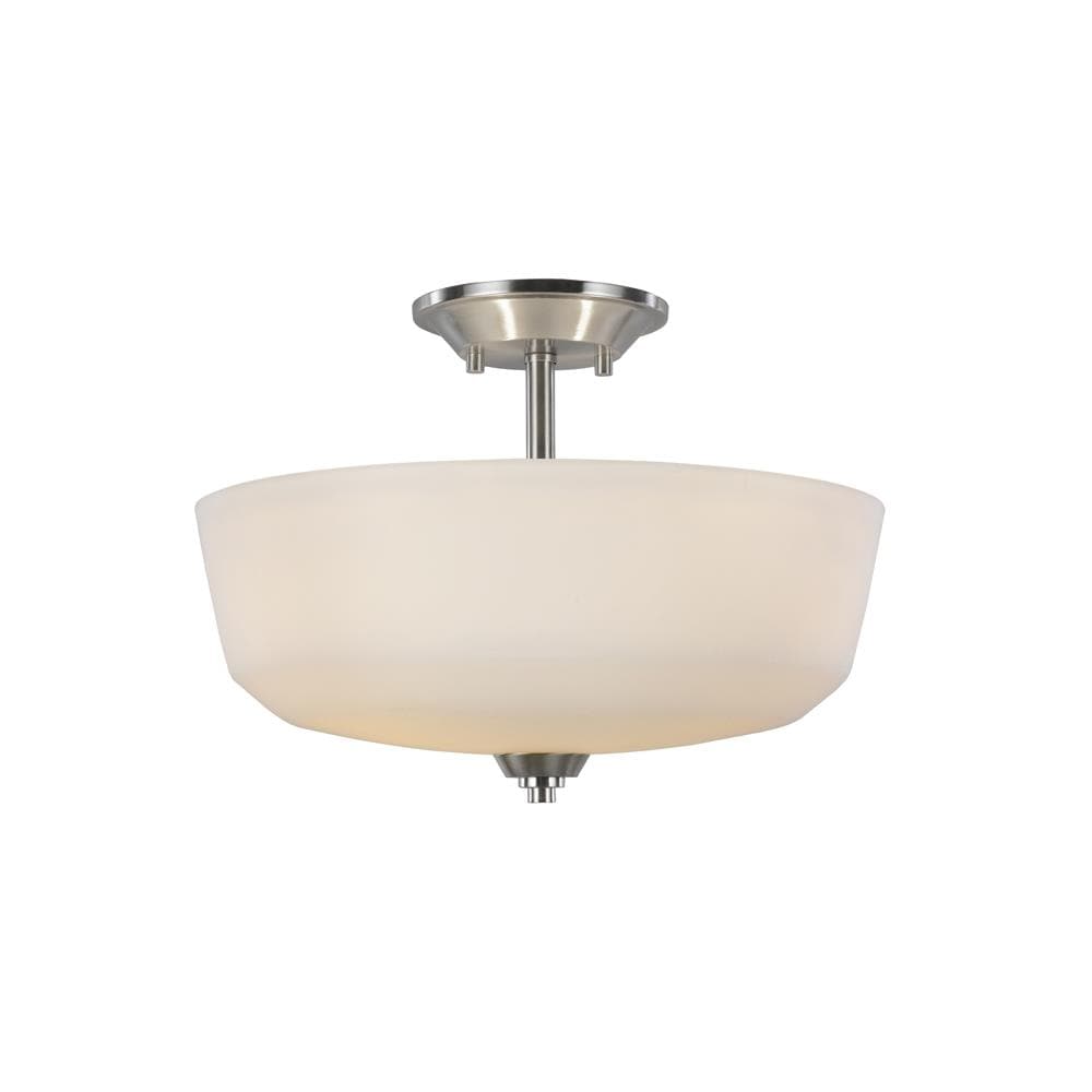 ARTCRAFT AC10468BN Hudson 3-Light 14.5-in Brushed Nickel Semi-Flush mount light