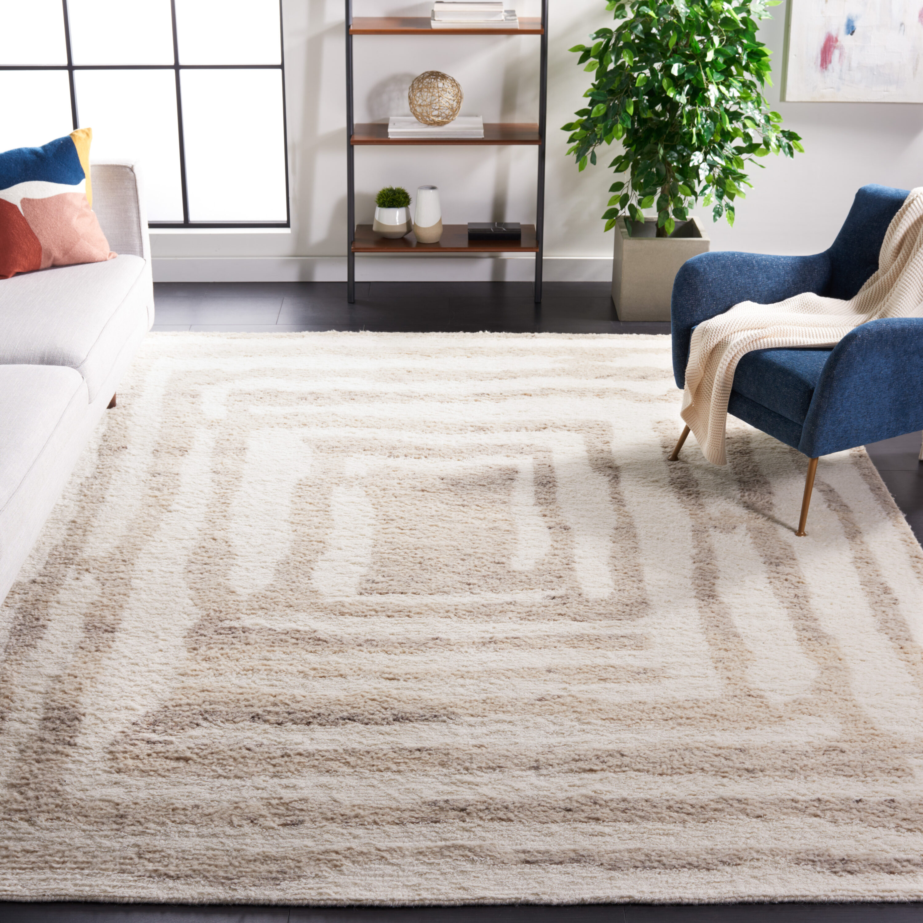  Casablanca 541 Ivory/Beige Contemporary 8ft x 10ft Large Rectangle Rug