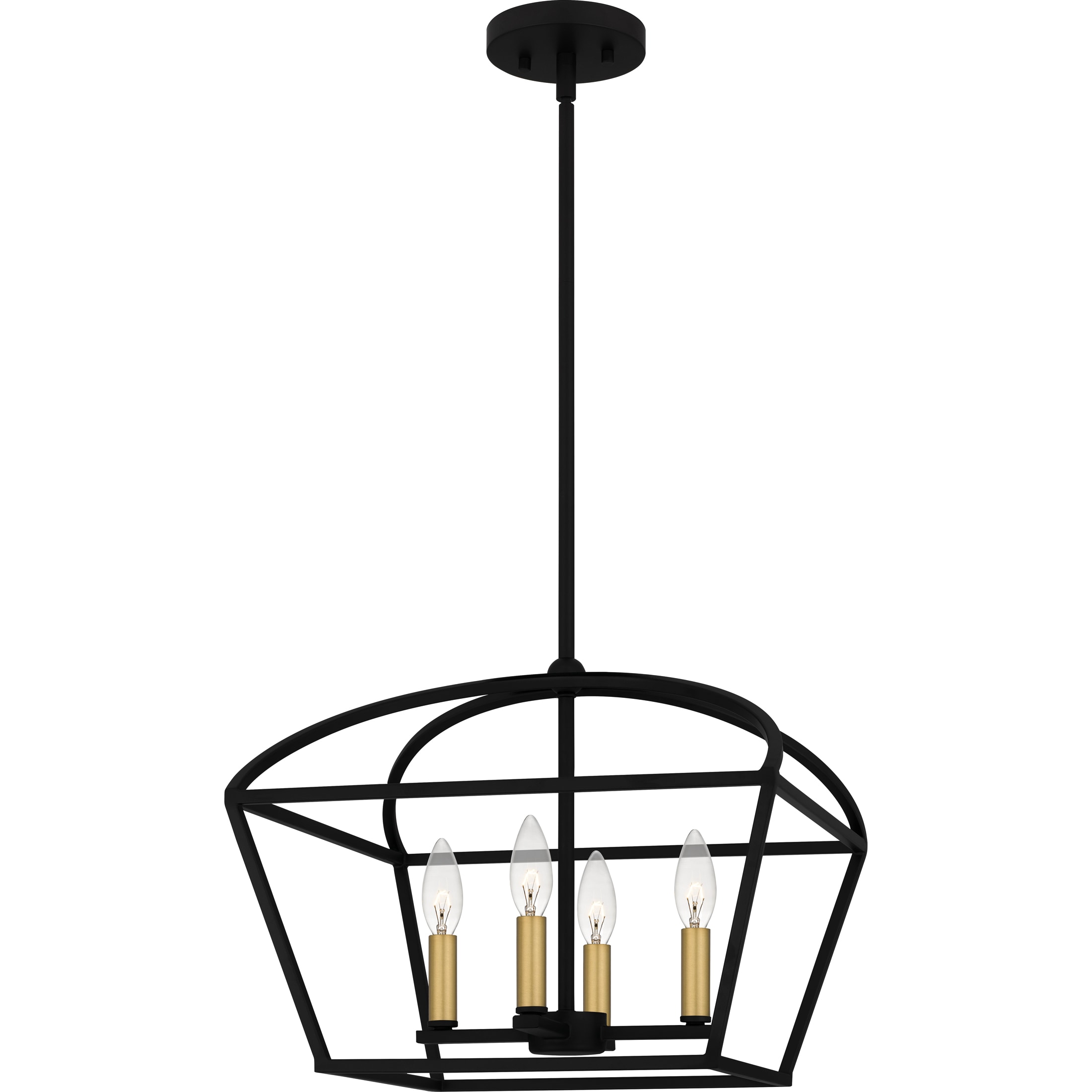 Quoizel COB2816MBK Concho Bay 4-Light Matte Black Transitional Square Medium Hanging Pendant Light