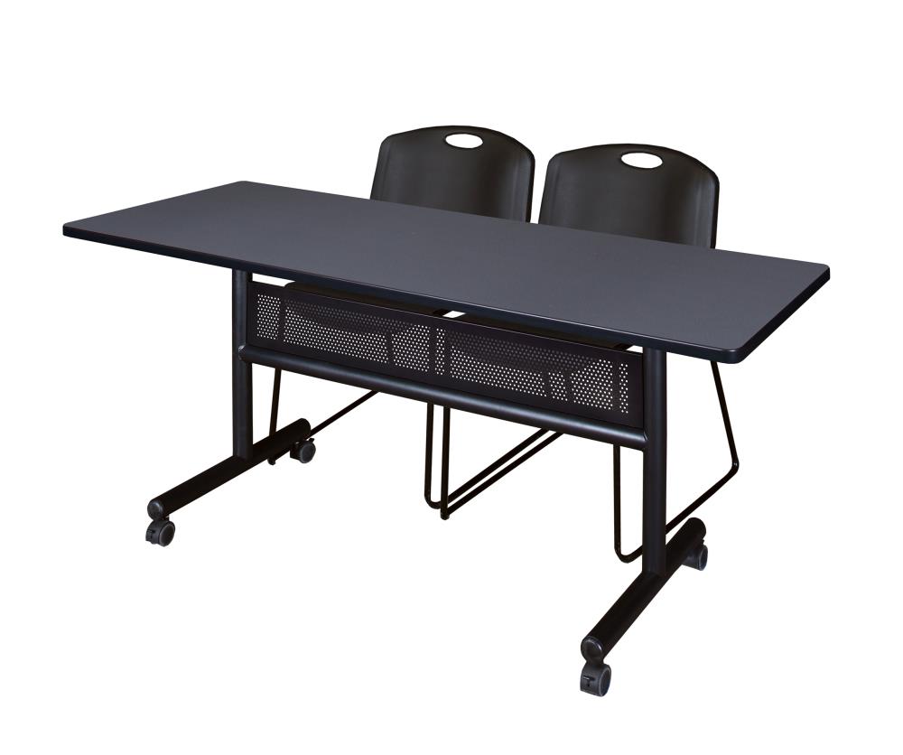 Regency MKFTM6024GY44BK Kobe Gray 4 -Person Training table ( 60-in W x 29-in H )