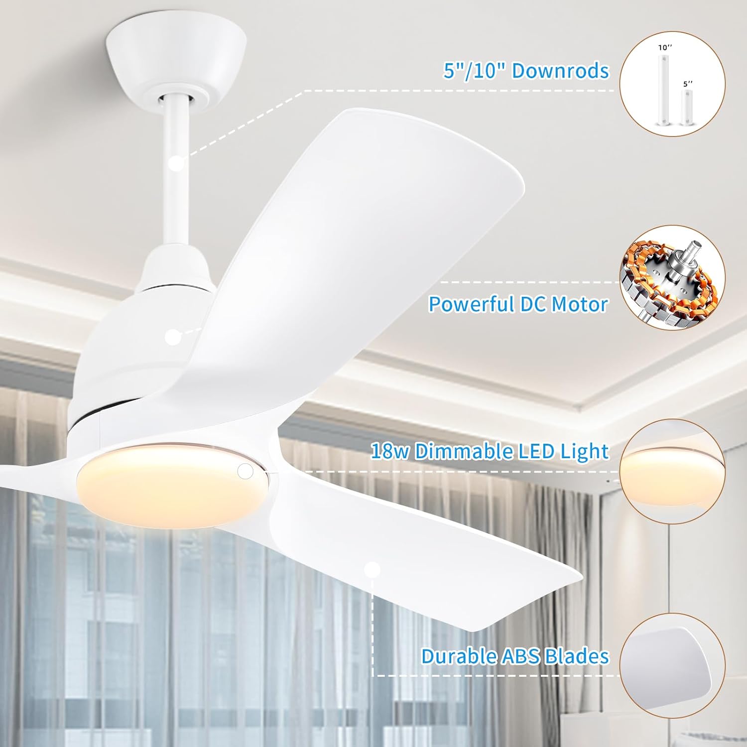 Sofucor L-54K002SMTY-WHWHABS Ceiling-Fans - View #5