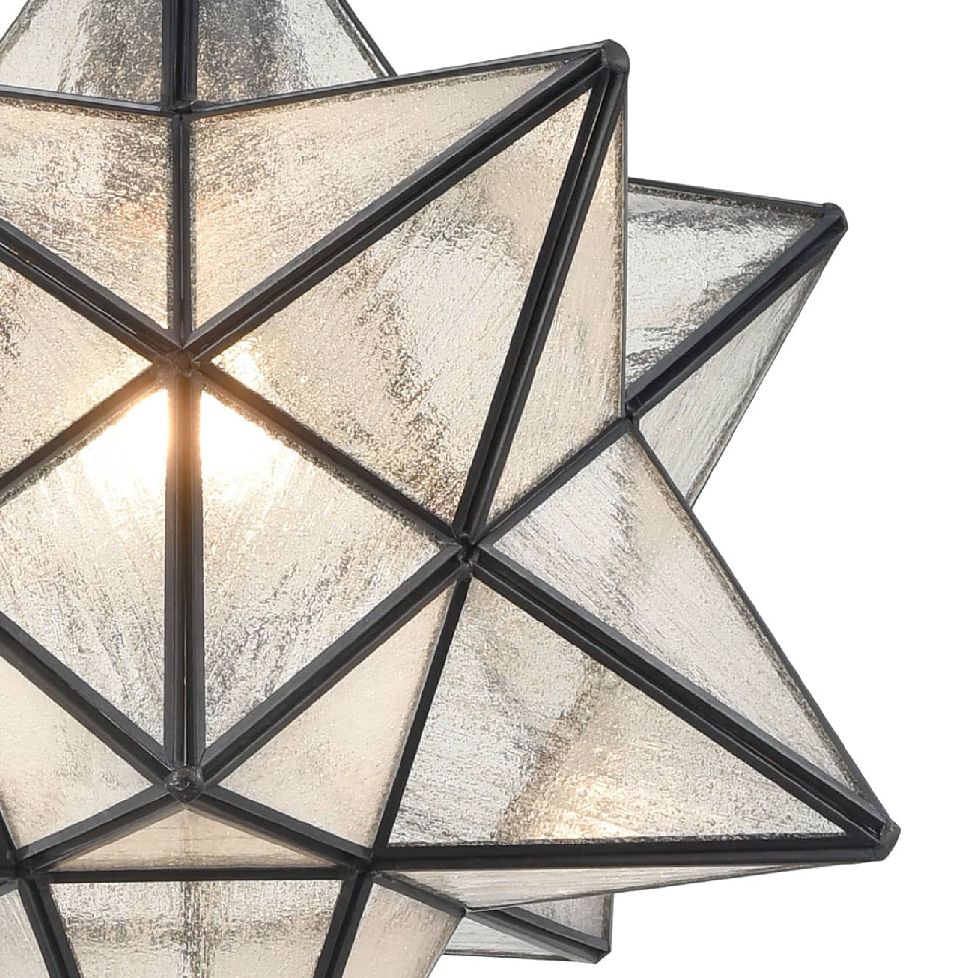 Moravian Star 14'' Black Seeded Glass Pendant Light with Adjustable Chain