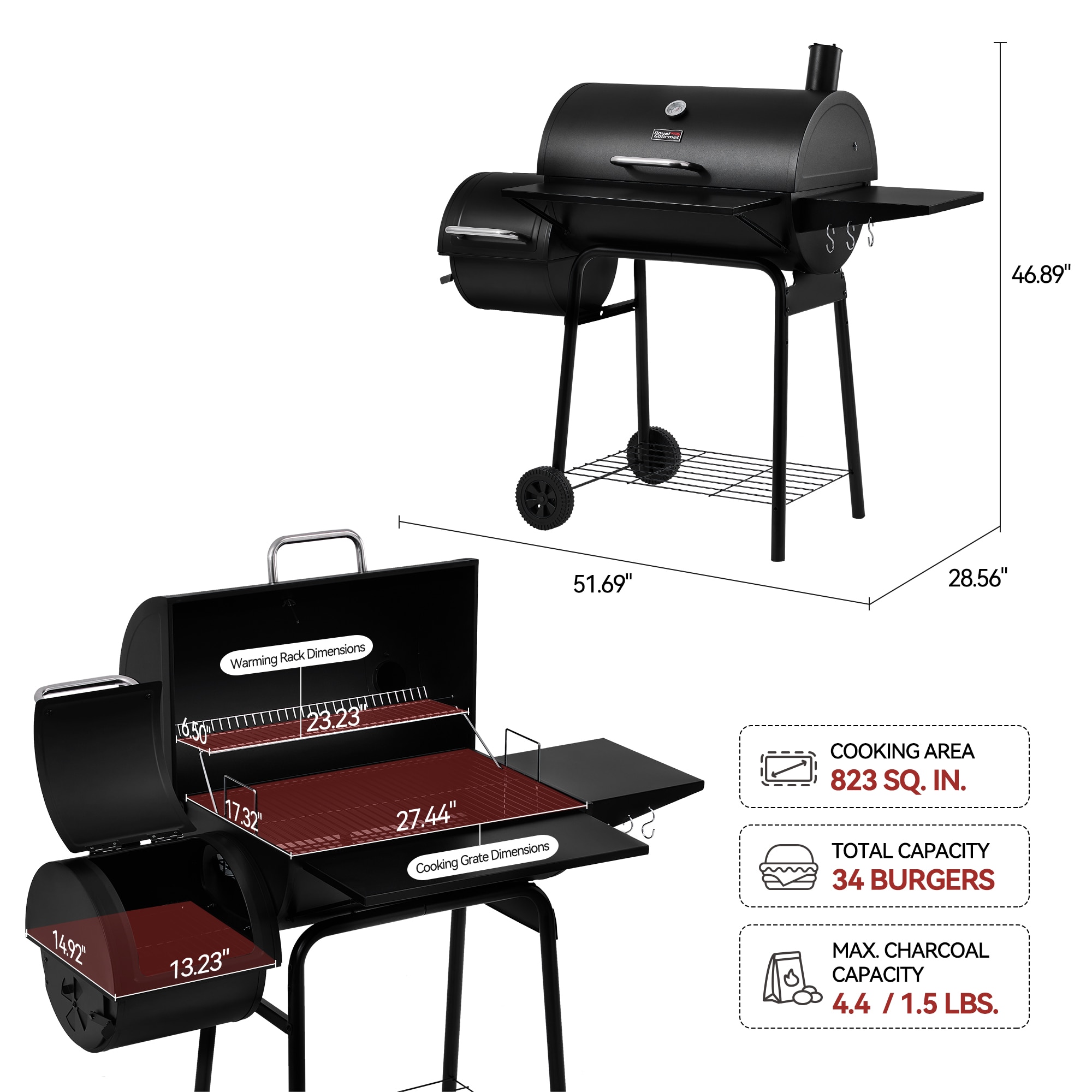 Royal Gourmet CC1830SC Charcoal-Grills - View #18
