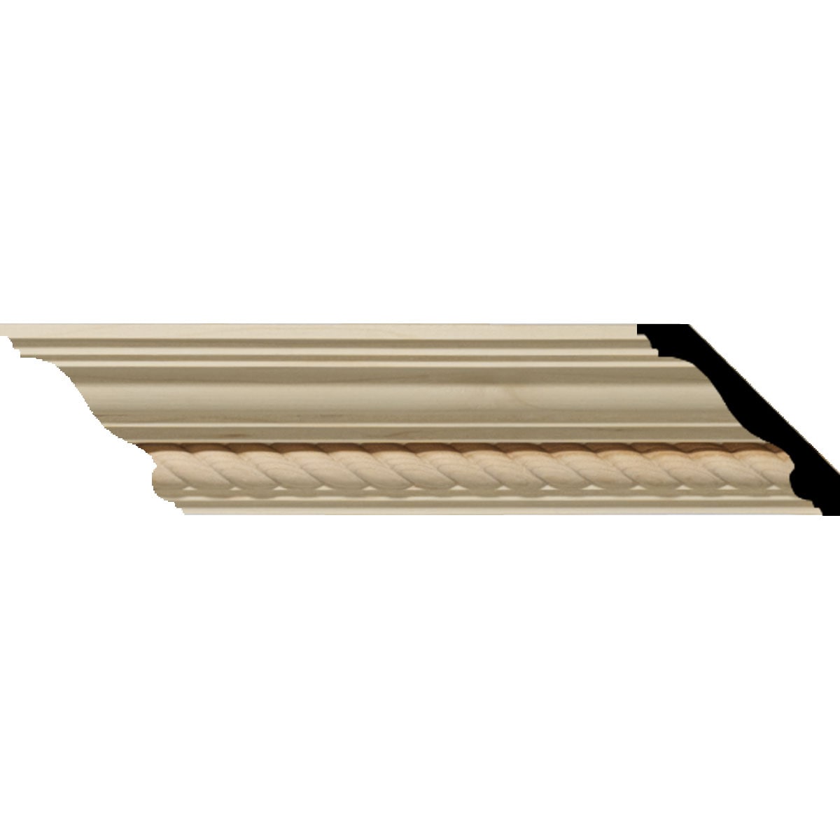 Ekena Millwork 686259 Andrea Rope Carved Wood 2-1/4-in x 7-ft 10-1/2-in Alder Unfinished Wood 686259 Crown Moulding 8 -Pack