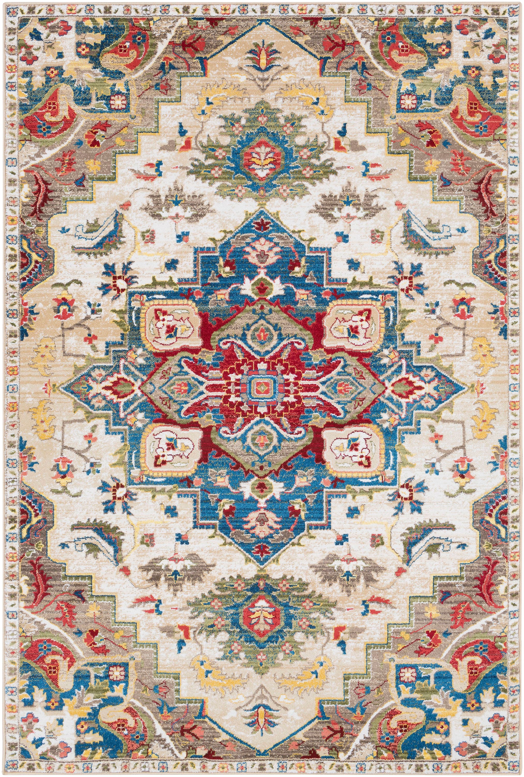 Surya CRT2303-5174 Crafty 5 x 8 White Indoor Medallion Oriental Area Rug