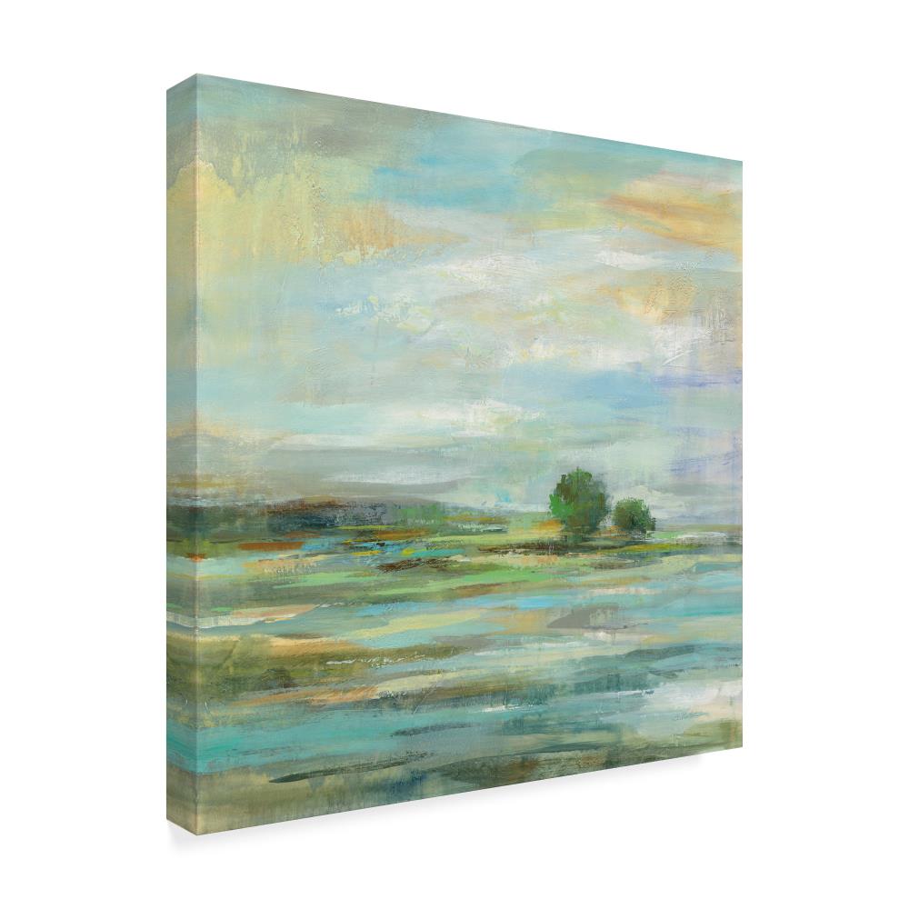 Trademark Fine Art Framed 14-in H x 14-in W Landscape Print on Canvas ...