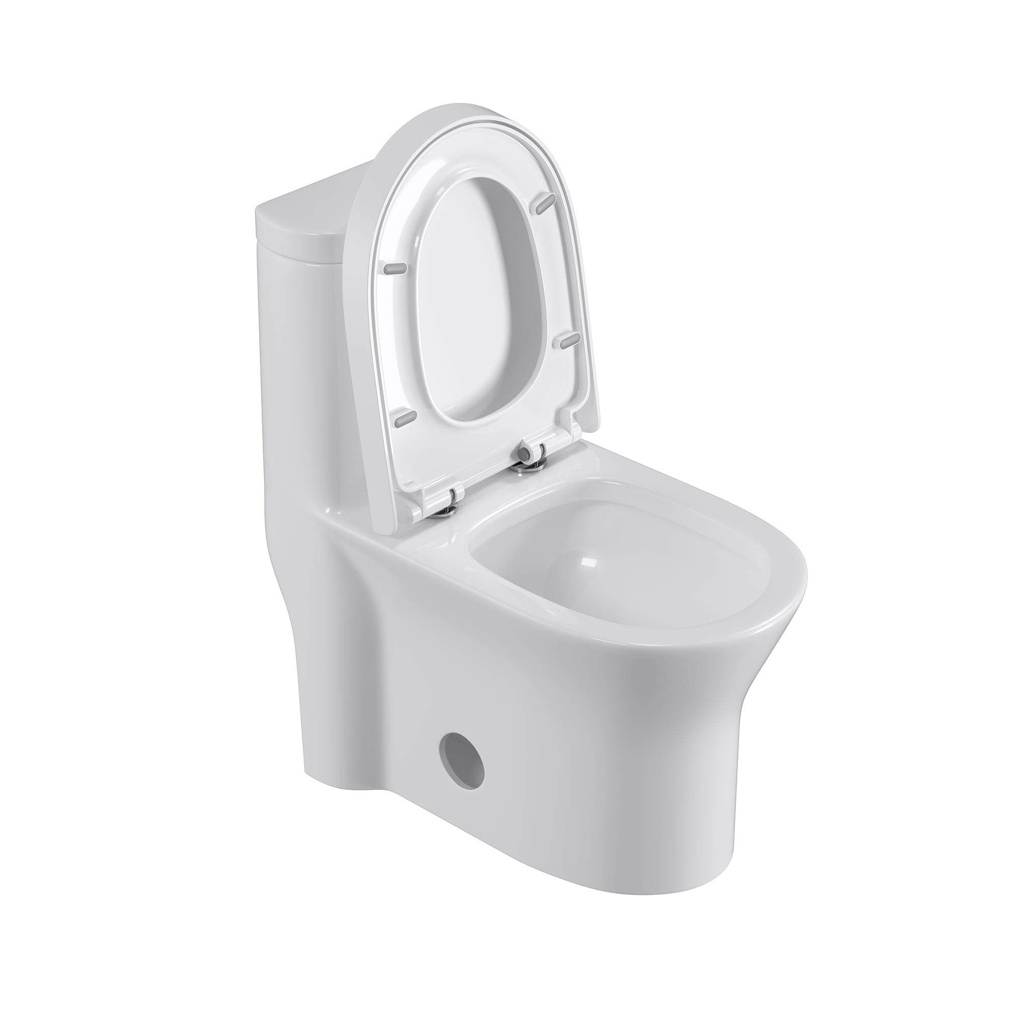 WELLFOR UBS Dual Flush Elongated Standard One Piece Toilet White Dual