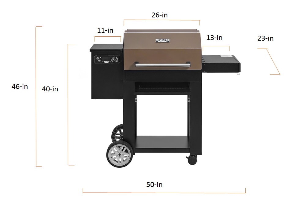 Monument Deluxe Pellet Grill 698Sq in Black 6in1 Versatile Pellet