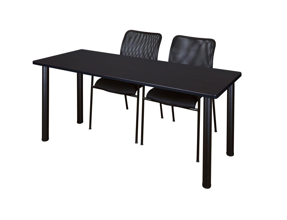 Regency MT7224MWBPBK75BK Training Brown 4-Person Training Table (72-in W x 29-in H)