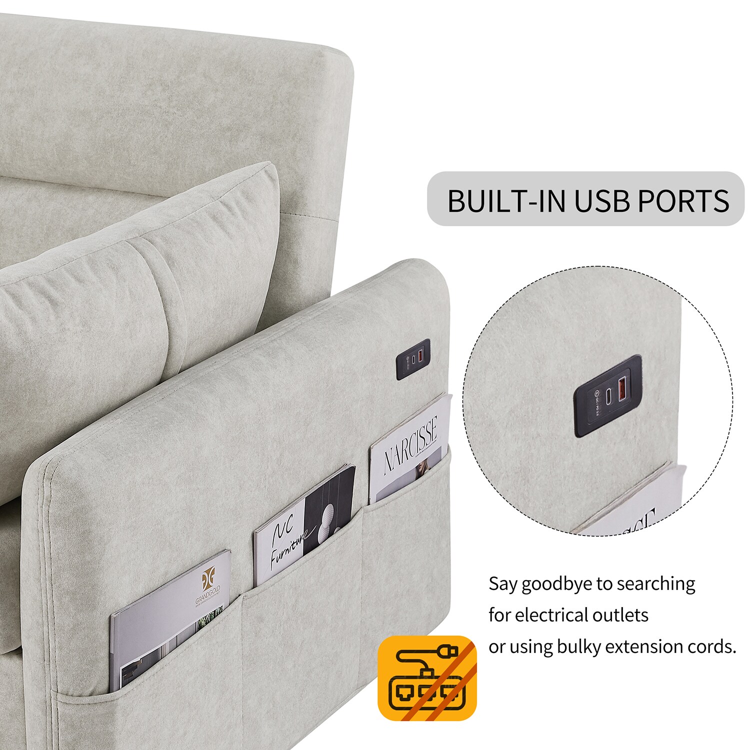 SINOFURN SYA610028BL Sofas-Loveseats - View #5