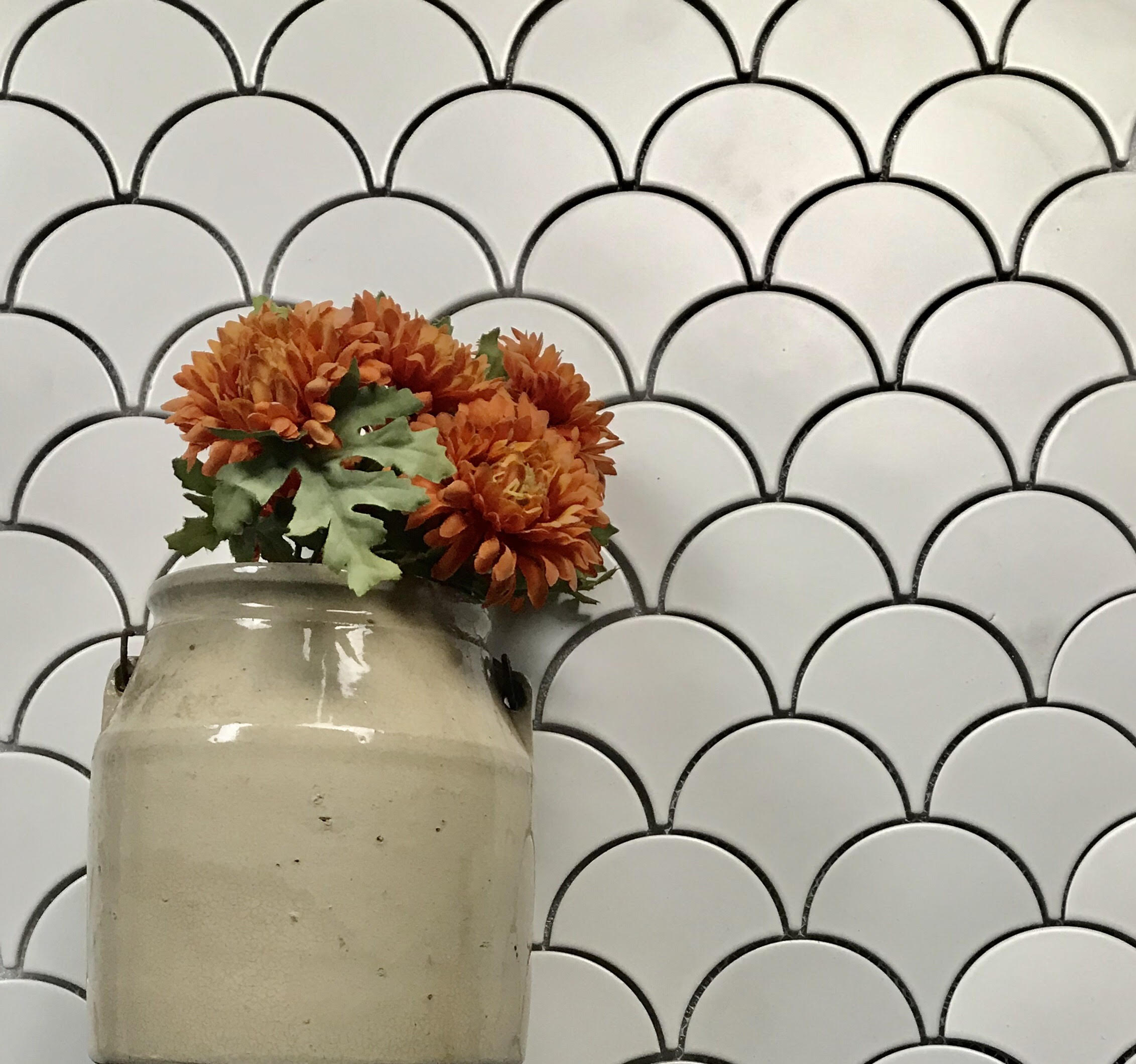 Abolos LWSMNTFSC-WM(20) Monet White 12-in x 12-in Matte Porcelain Wave Patterned Wall Tile (20-sq. ft/ Carton)