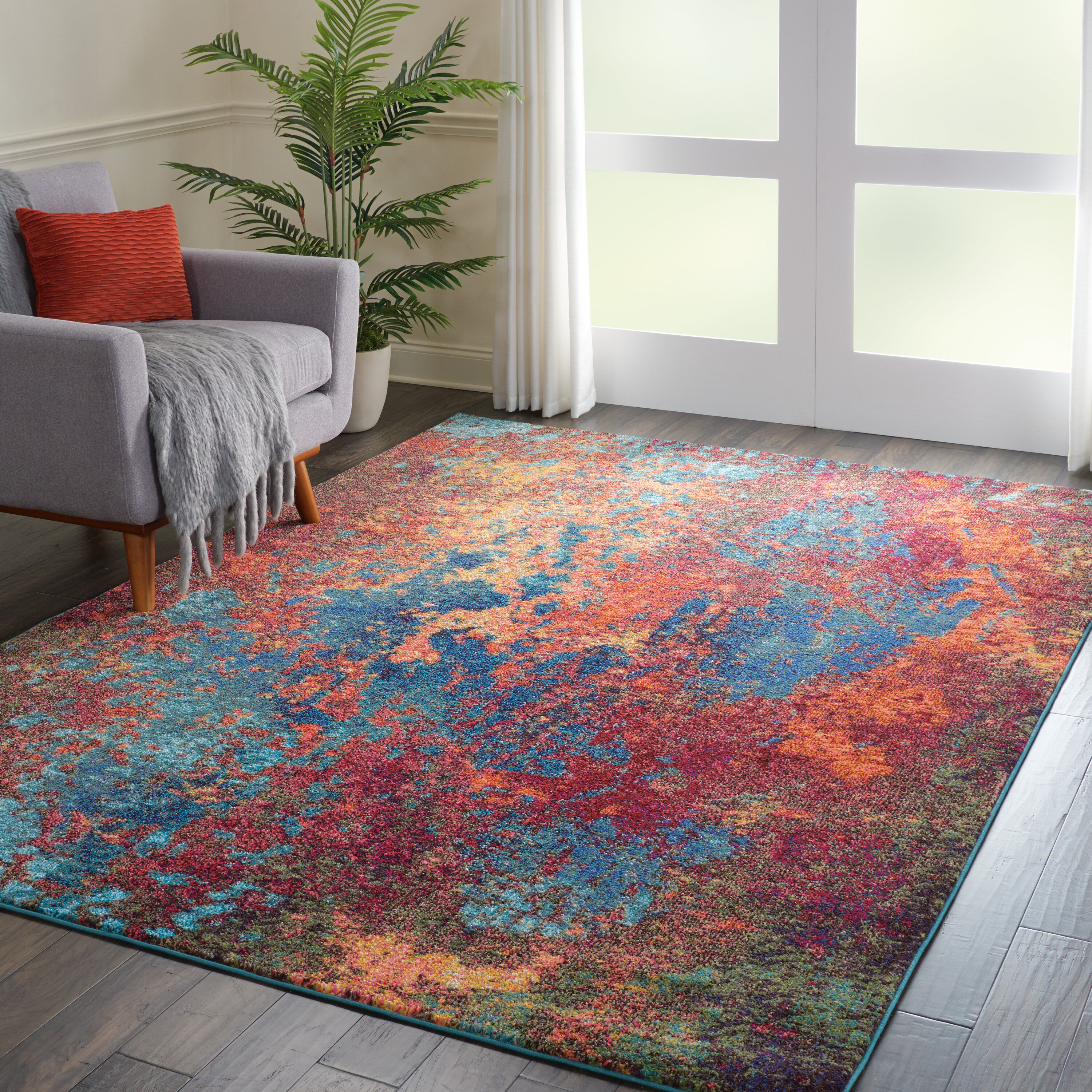 Nourison Celestial 8 X 11 (ft) Atlantic Indoor Abstract Area Rug in the ...