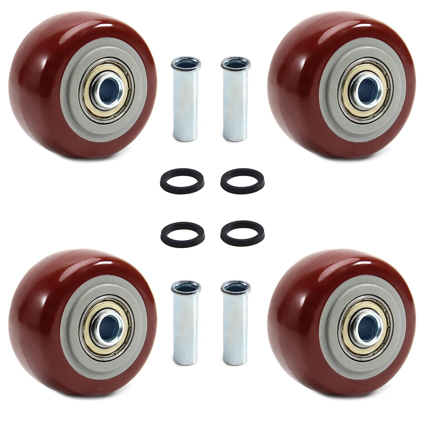 CYIKE  2 5 Inch Caster Wheels Heavy Duty Lockable Bearing Plate 4 PCS Shelf Replacement for Platform Trucks Cart Furniture Workbench up to 220LBS