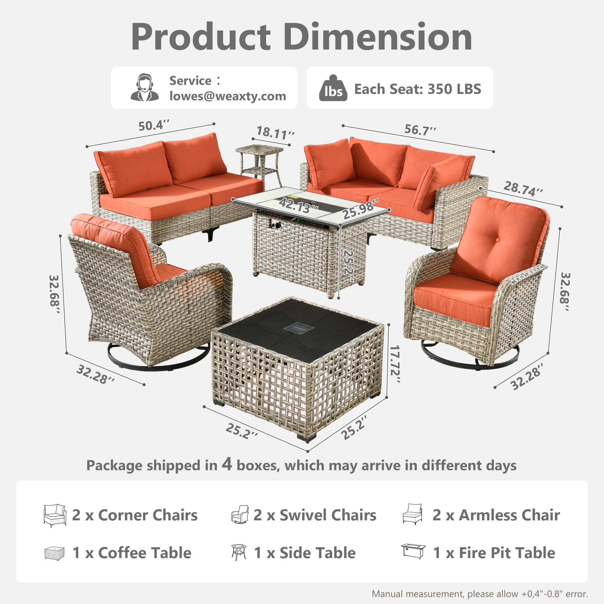 weaxty CFPDSCRRSYZVNC80C9 Patio-Conversation-Sets - View #8