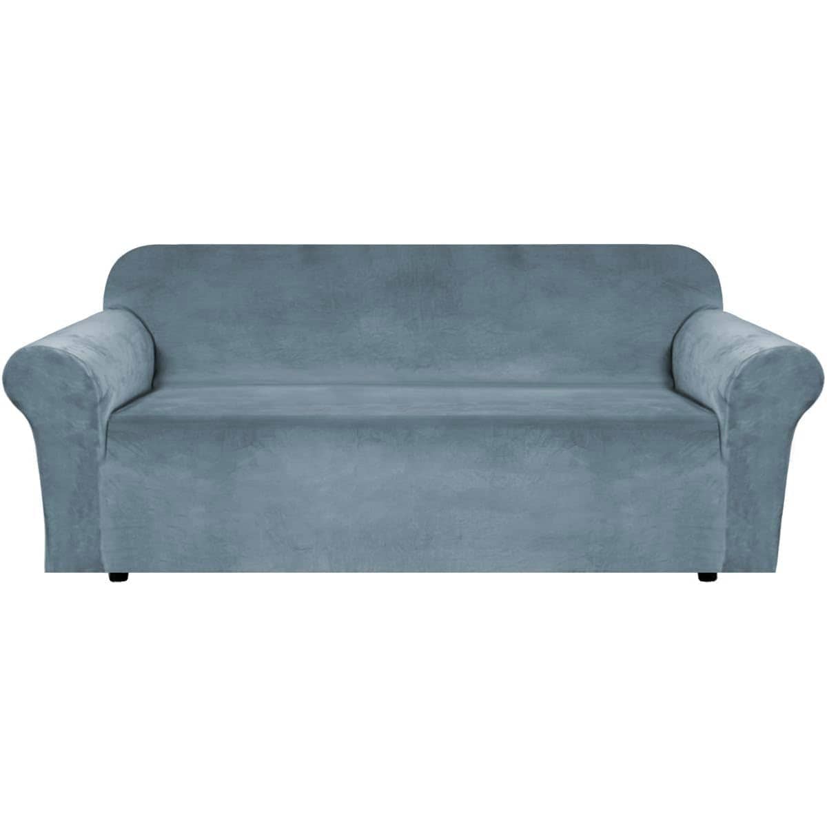 Anqtovp - Stretch Velvet Sofa Cover Three Cushion Couch Protector Soft Rich Velour Non Slip Elas...