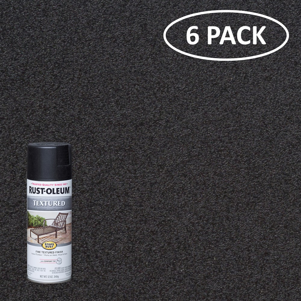 Rust-Oleum 7220830SOS Stops Rust 6 -Pack Satin Black Spray paint ( NET WT. 12-oz )