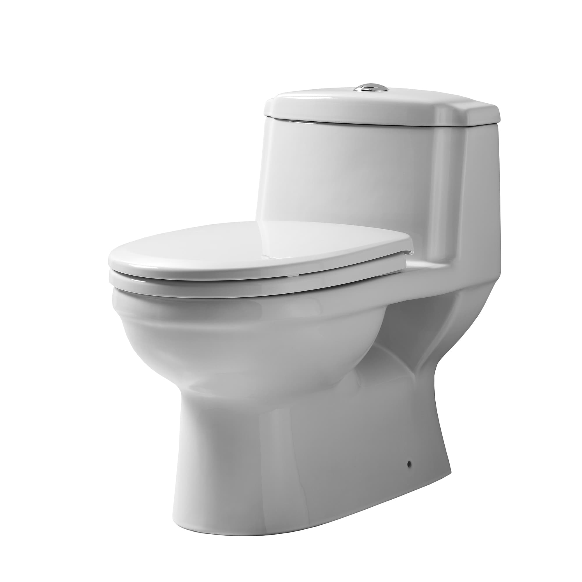 Whitehaus Collection WHMFL3222-EB Magic Flush Eco Friendly One Piece Toilet with a Siphonic Action Dual Flush System w Elongated Bowl