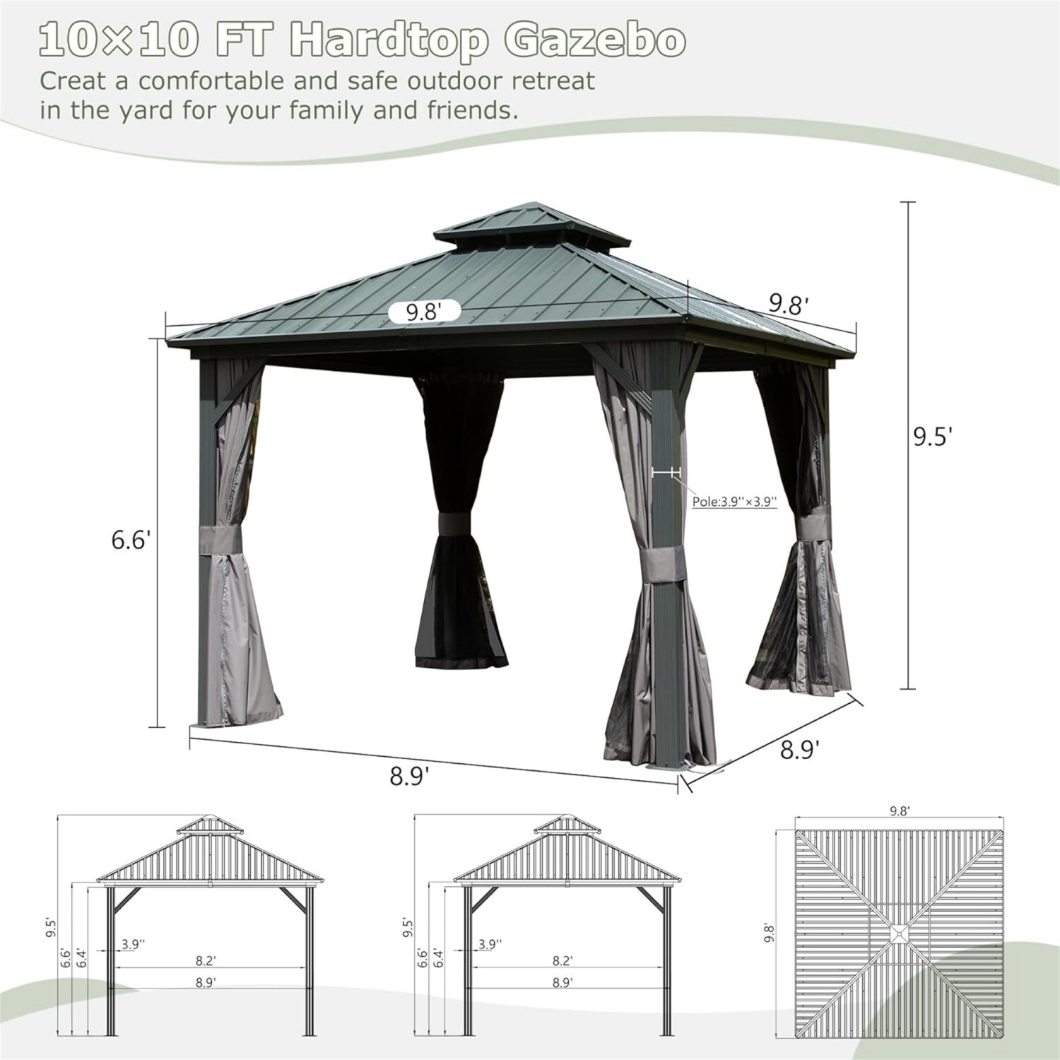 ToolCat PG2-81-PT Wood-Resin-Gazebos - View #5