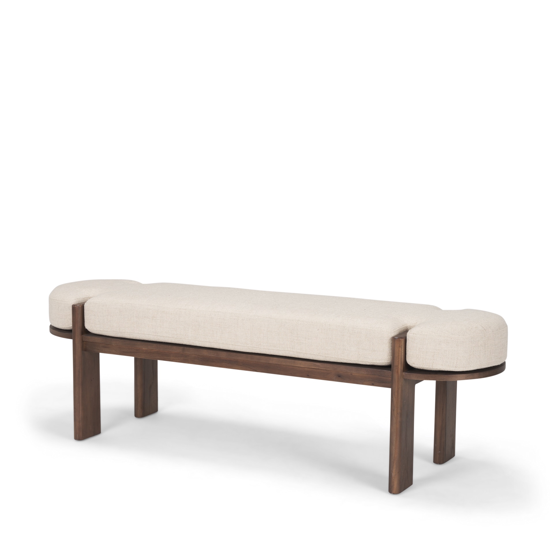 Mercana 70802 Scandinavian Cream Accent Bench 63.00-in x 18.00-in x 19.00-in