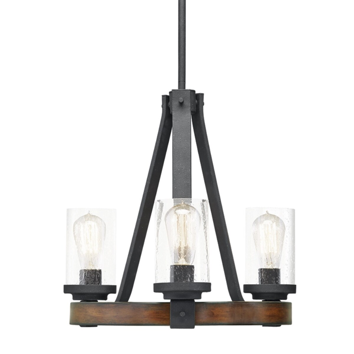 Kichler Barrington 3-Light Distressed Black Rustic Dry rated Chandelier