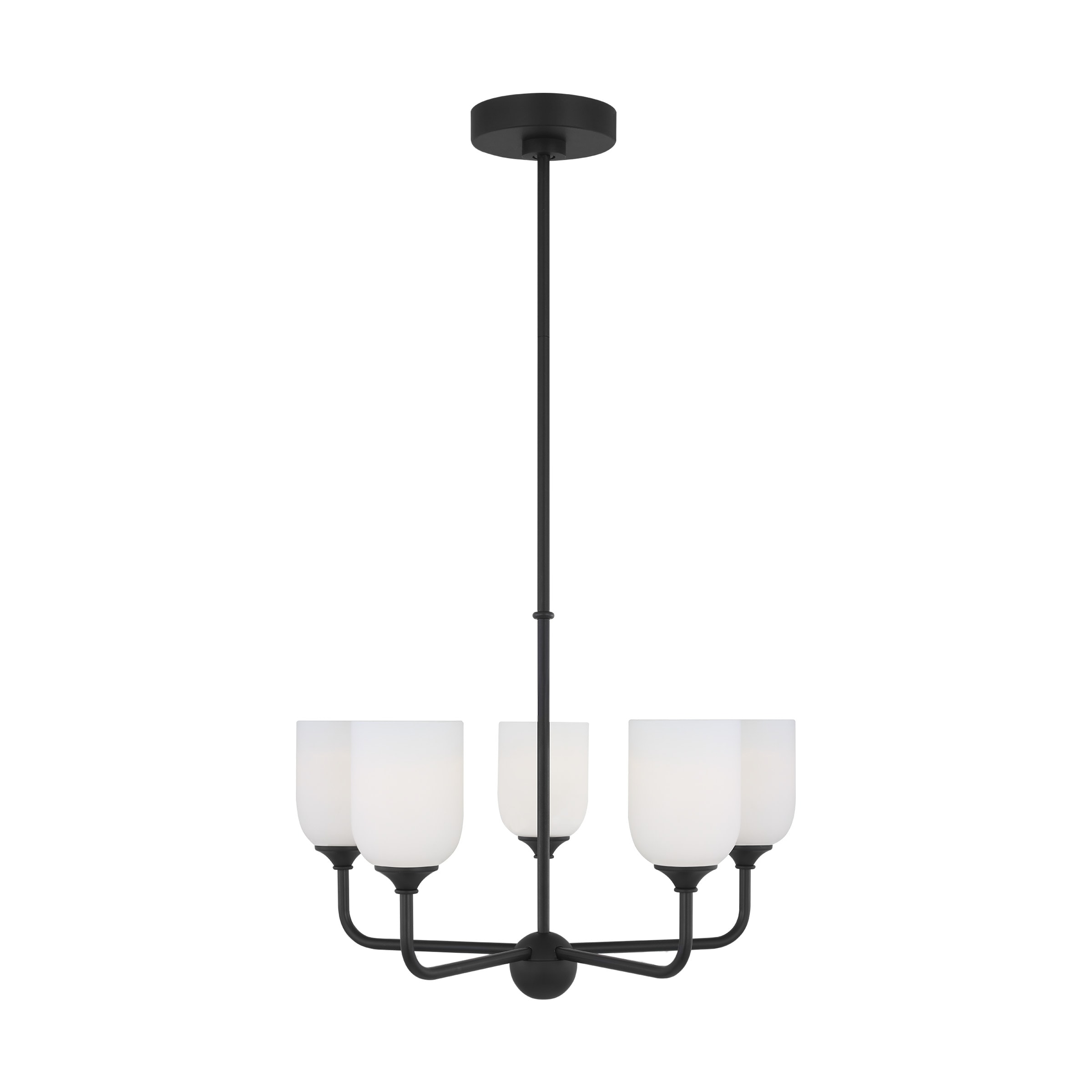 Generation Lighting GLC1085MBK Emile 5 -Light Black Traditional For Use in Dining Rooms, Foyers, Living Rooms Chandelier