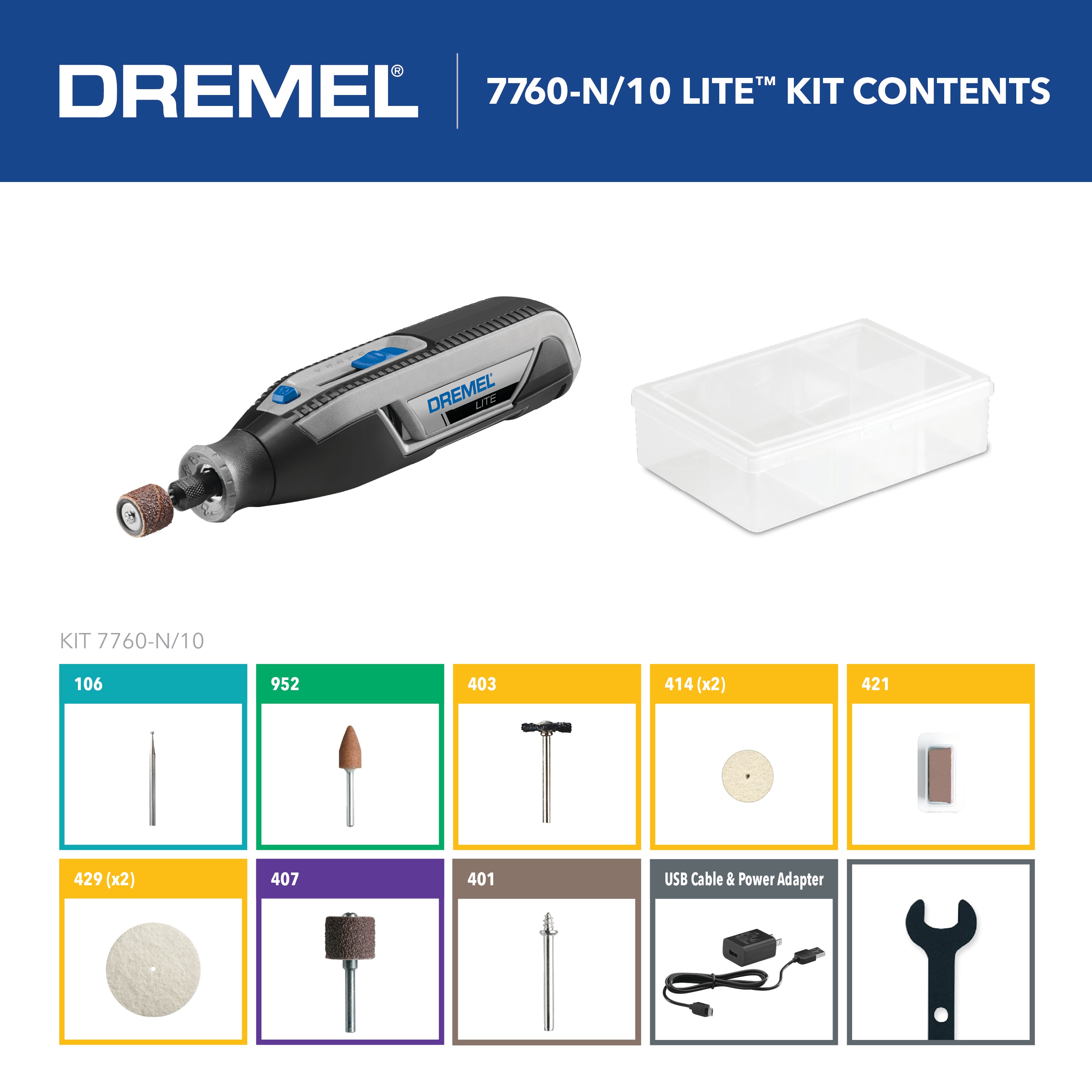 Dele chef by Dremel 7760 Variable Speed Cordless 4-volt 2-Amp Multipurpose Rotary Tool  Kit in the Rotary Tools department at Lowes.com