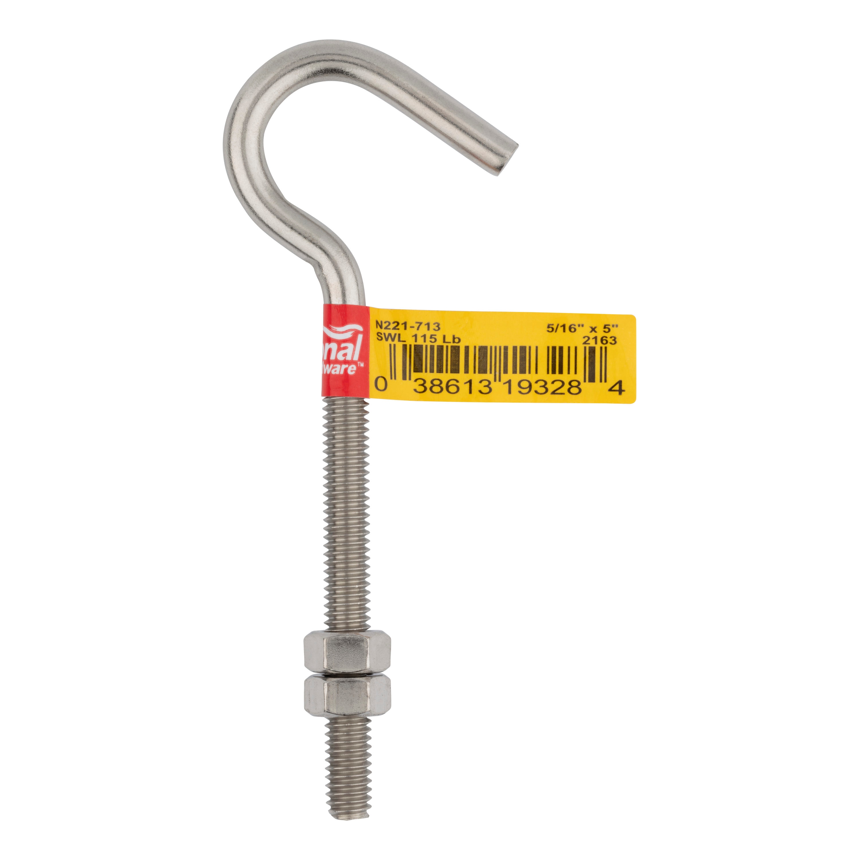 National Hardware N248-245 Heavy Duty Garment Hook, Brass - Screw-In Hooks