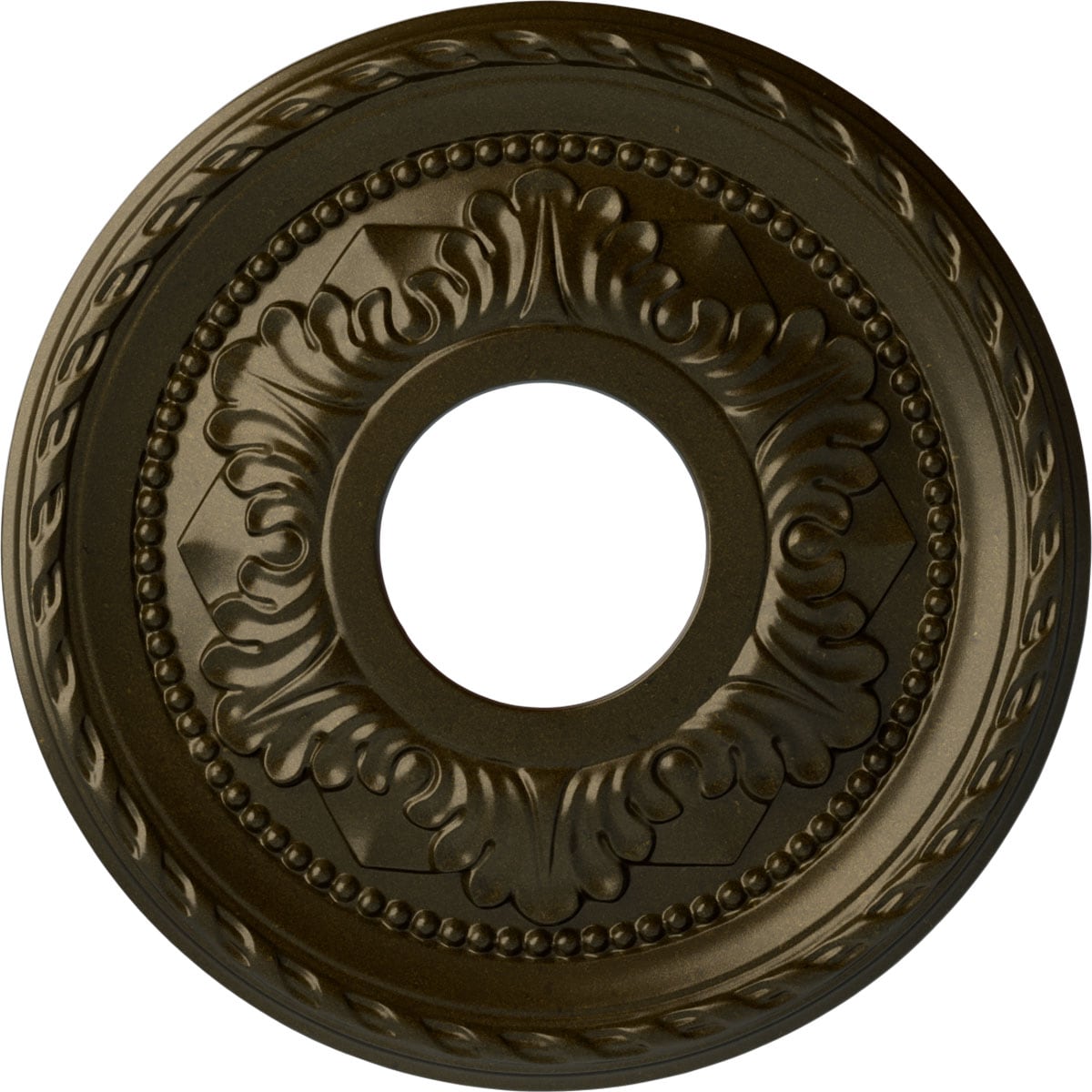 Ekena Millwork CM12PMGGS Palmetto 12.125-in W x 12.125-in L Painted Green Gold Polyurethane Whole Ceiling Medallion