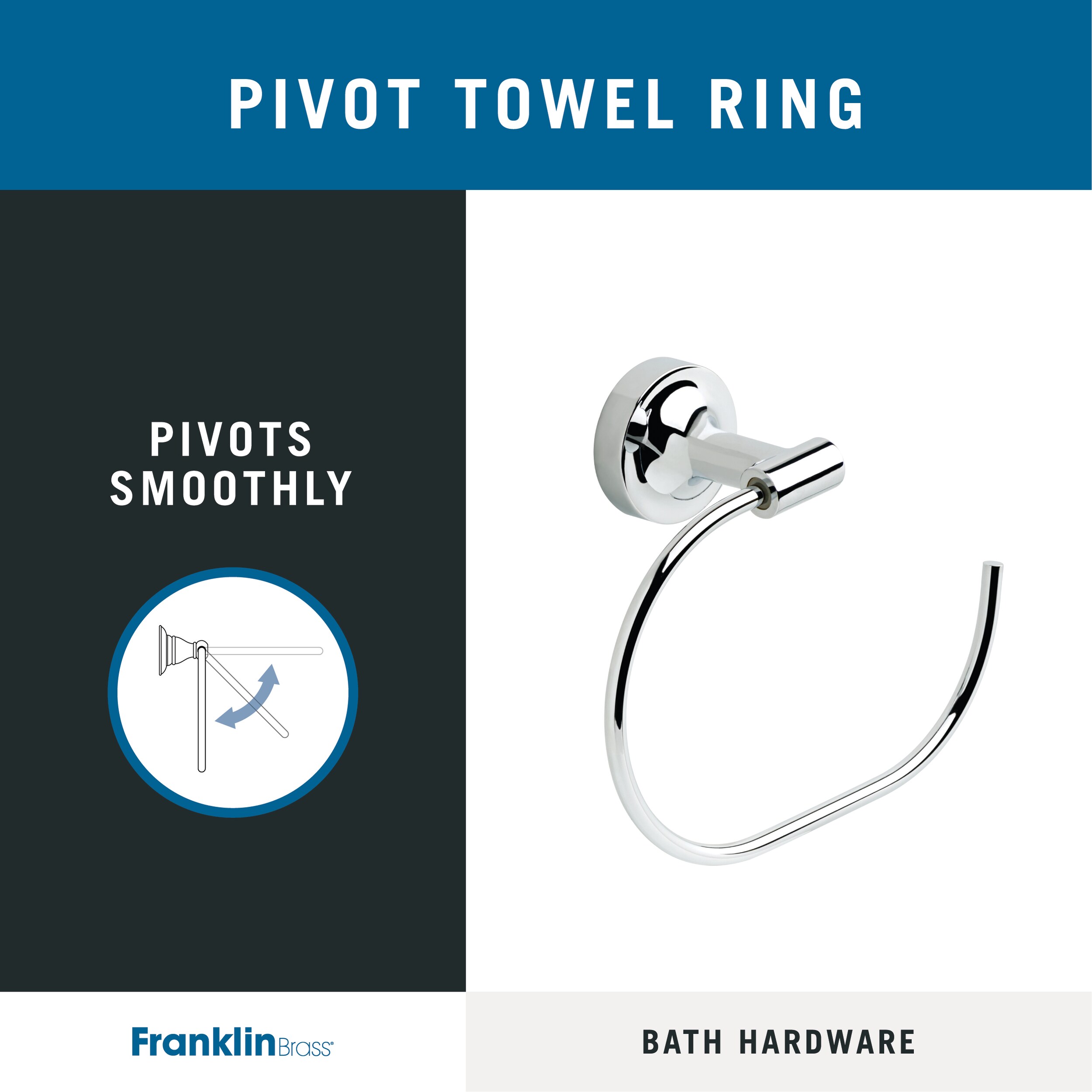 Voisin Polished Chrome Wall Mounted Towel Ring