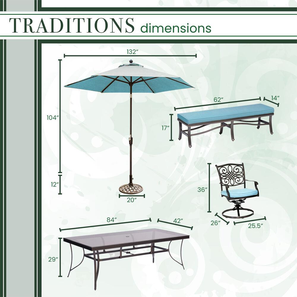 Hanover TRADDN7PCSW5GBN-SU-B Patio-Dining-Sets - View #18