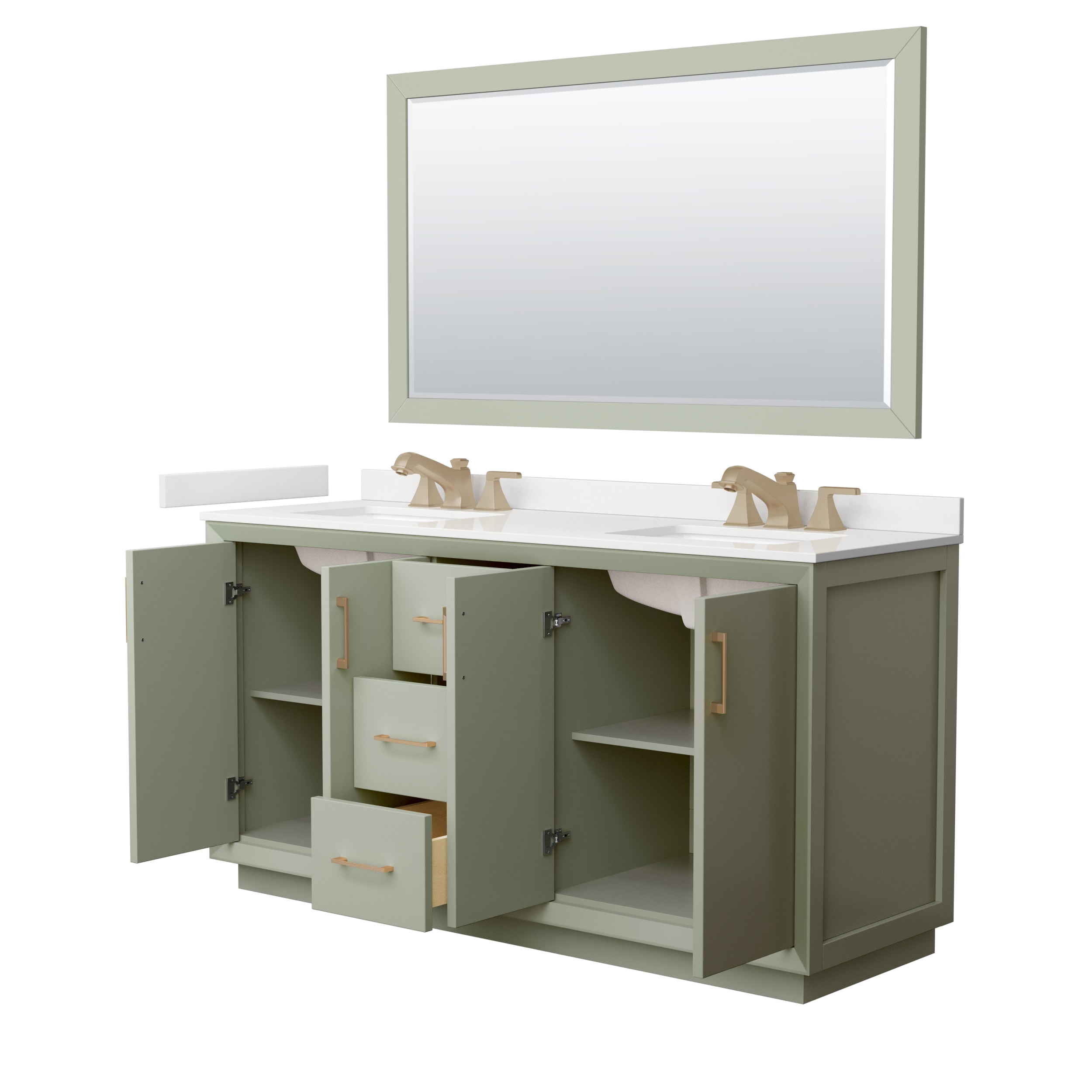 Wyndham Collection WCF414166DLZWQUS3M58 Bath-Vanity-Combo - View #2