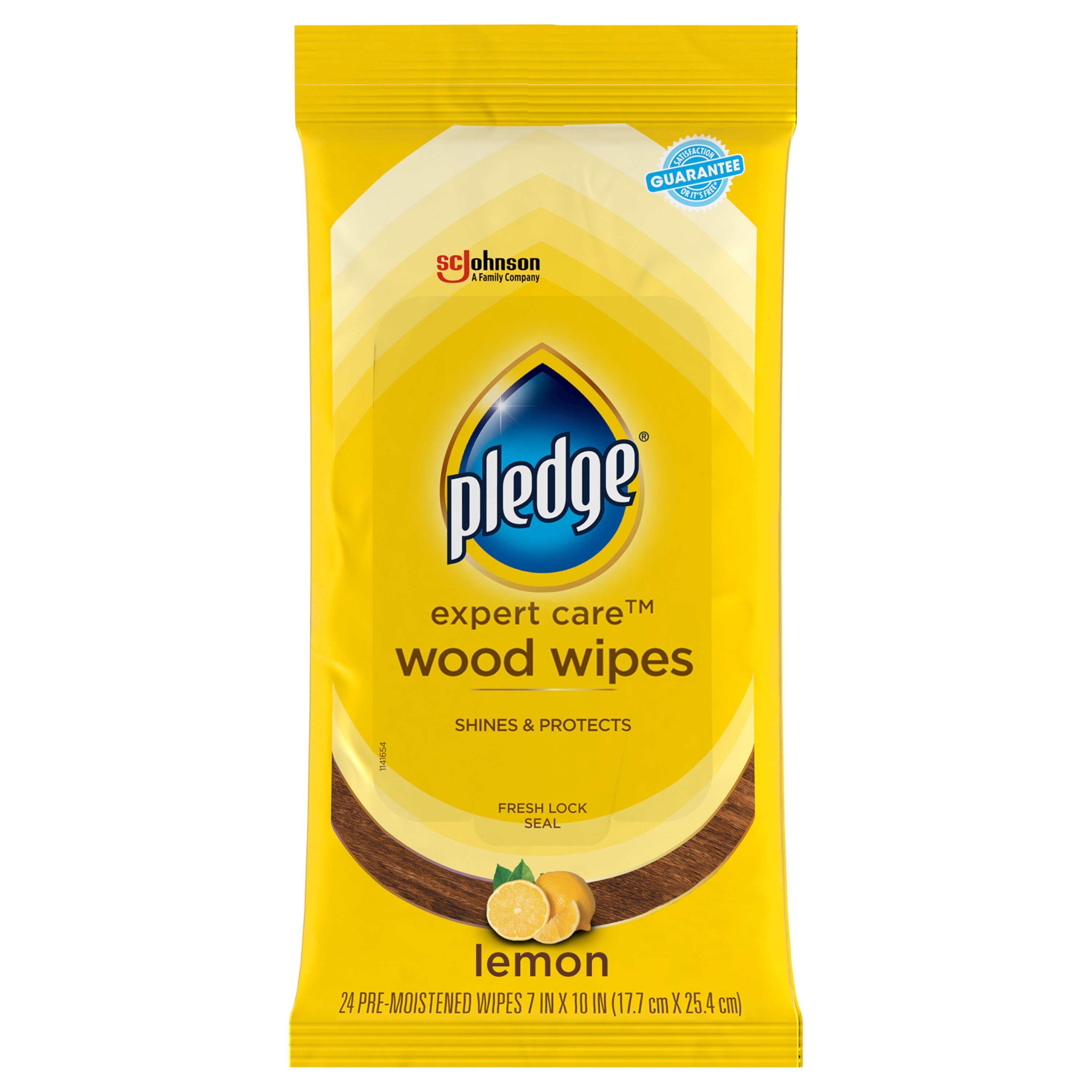 Pledge Expert Care Lemon Wood Wipes - 24 ct pkg