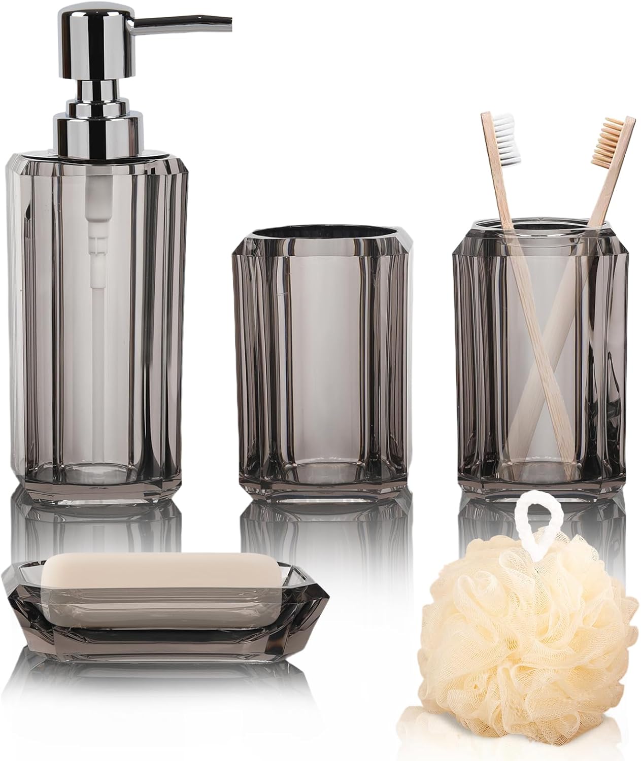 Zeus & Ruta HL-BS-028 Gray Acrylic Bath accessory set