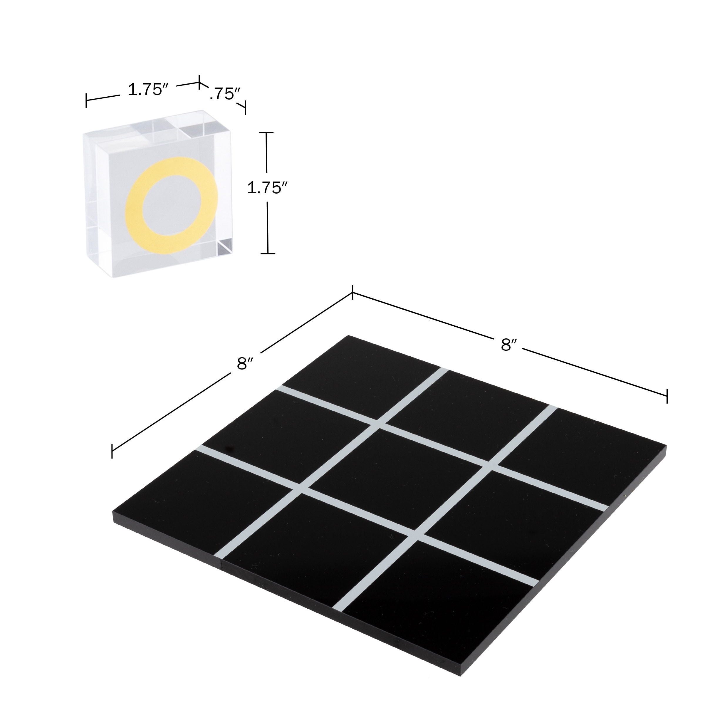 CosmoLiving by Cosmopolitan Gold Acrylic Tic Tac Toe Game Set with