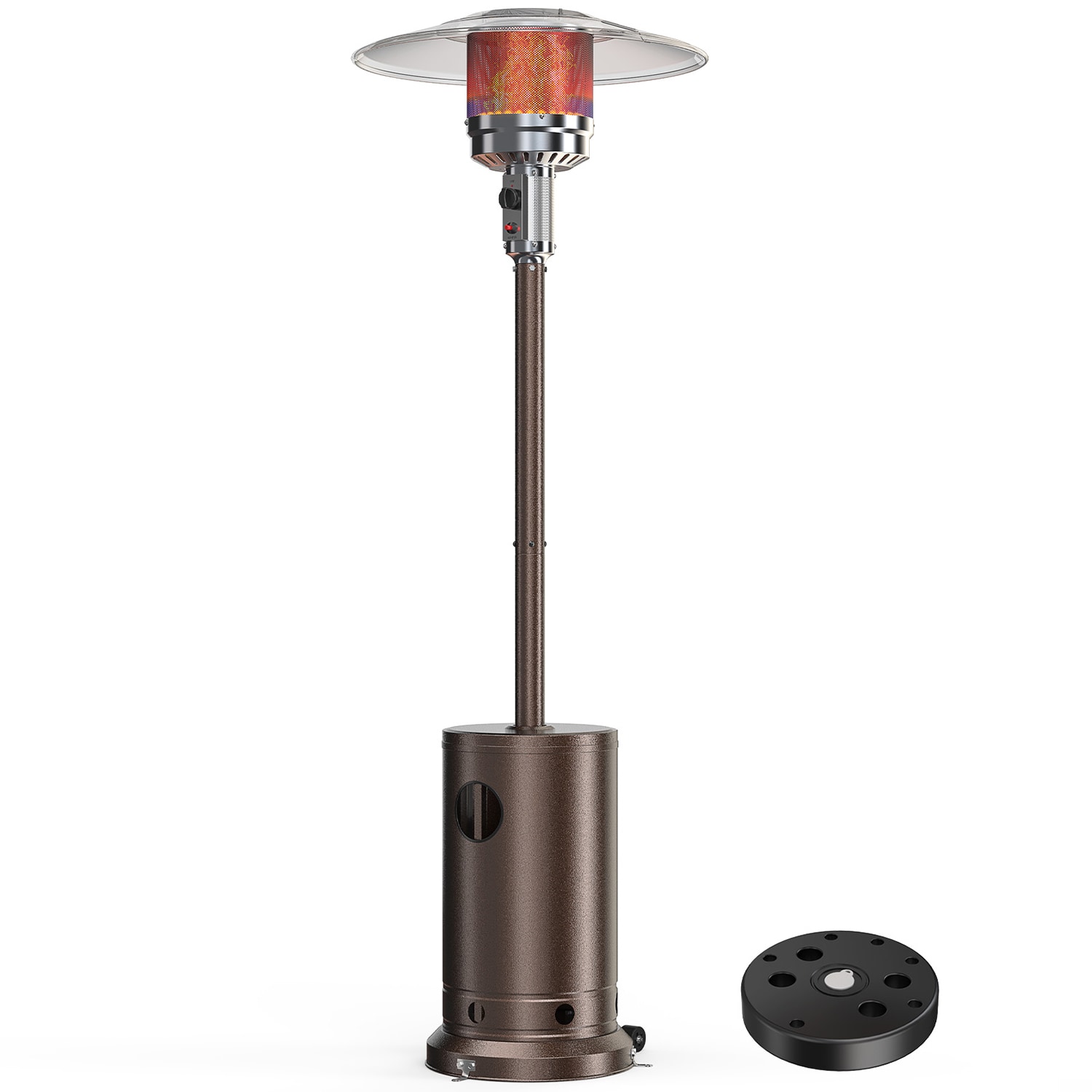 GZMR GZ-HW61848BK 48000 -BTU Brown Iron Floorstanding Liquid propane Patio Heater