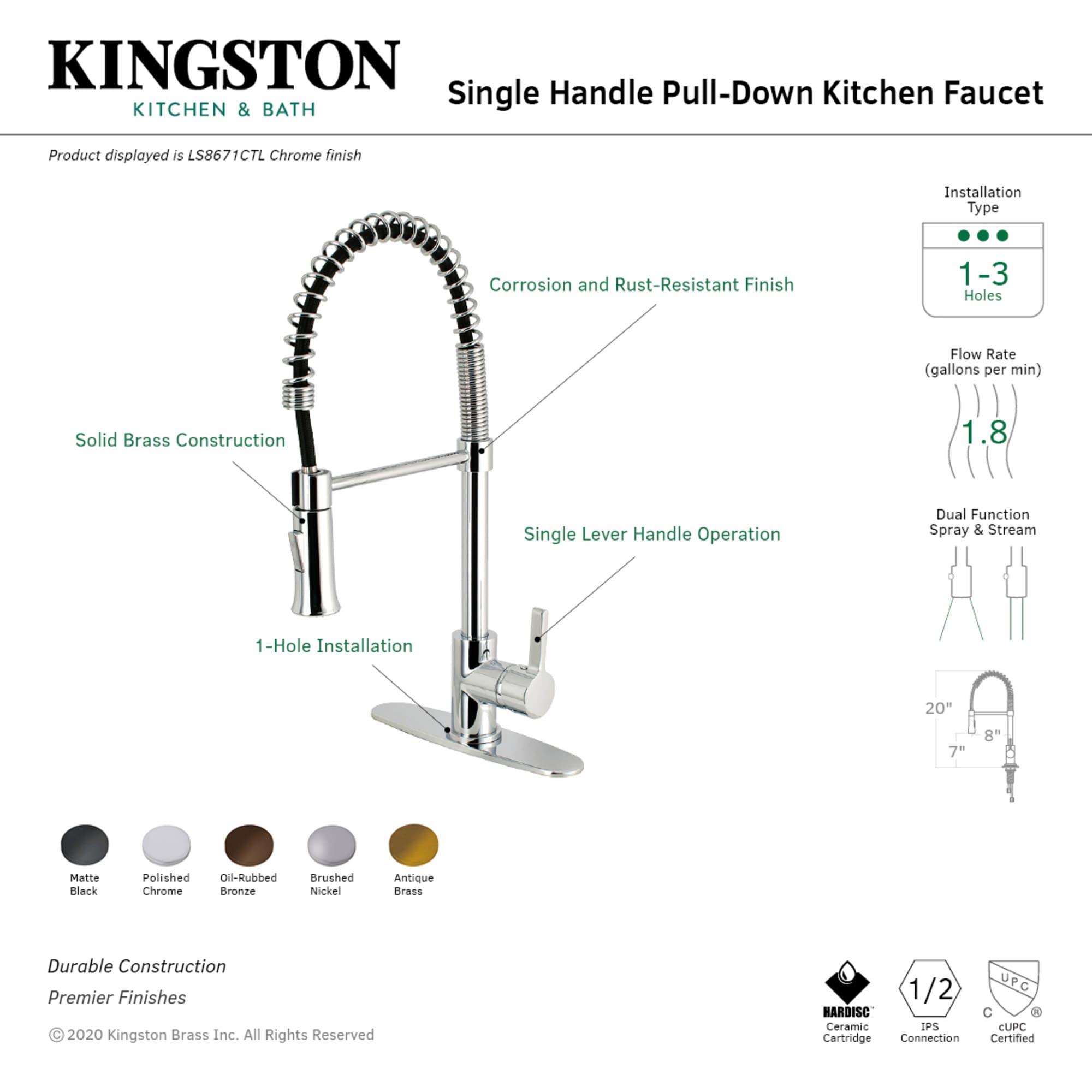Kingston Brass WLLS8678CTL Kitchen-Faucets - View #3